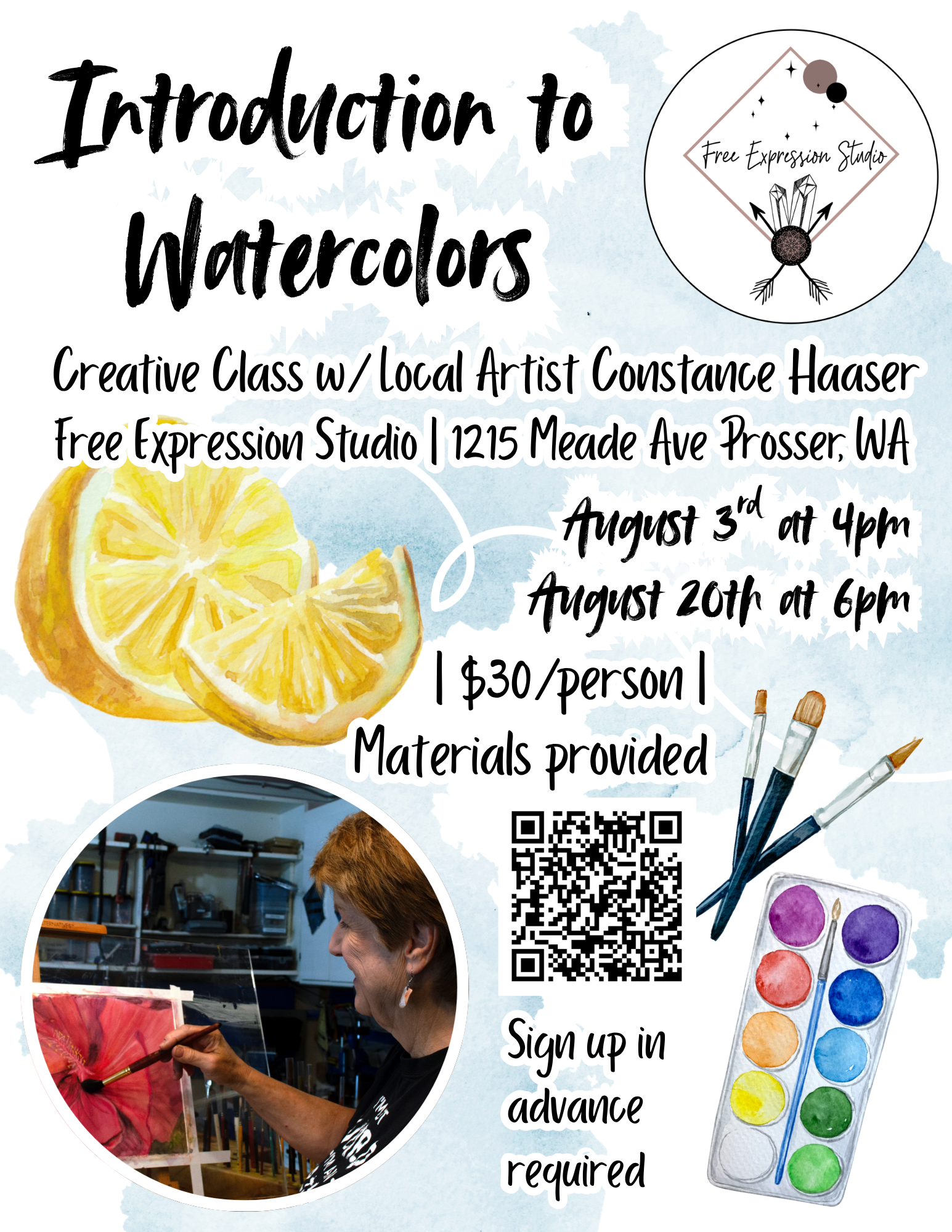 Introduction to Watercolors with Constance Haaser 