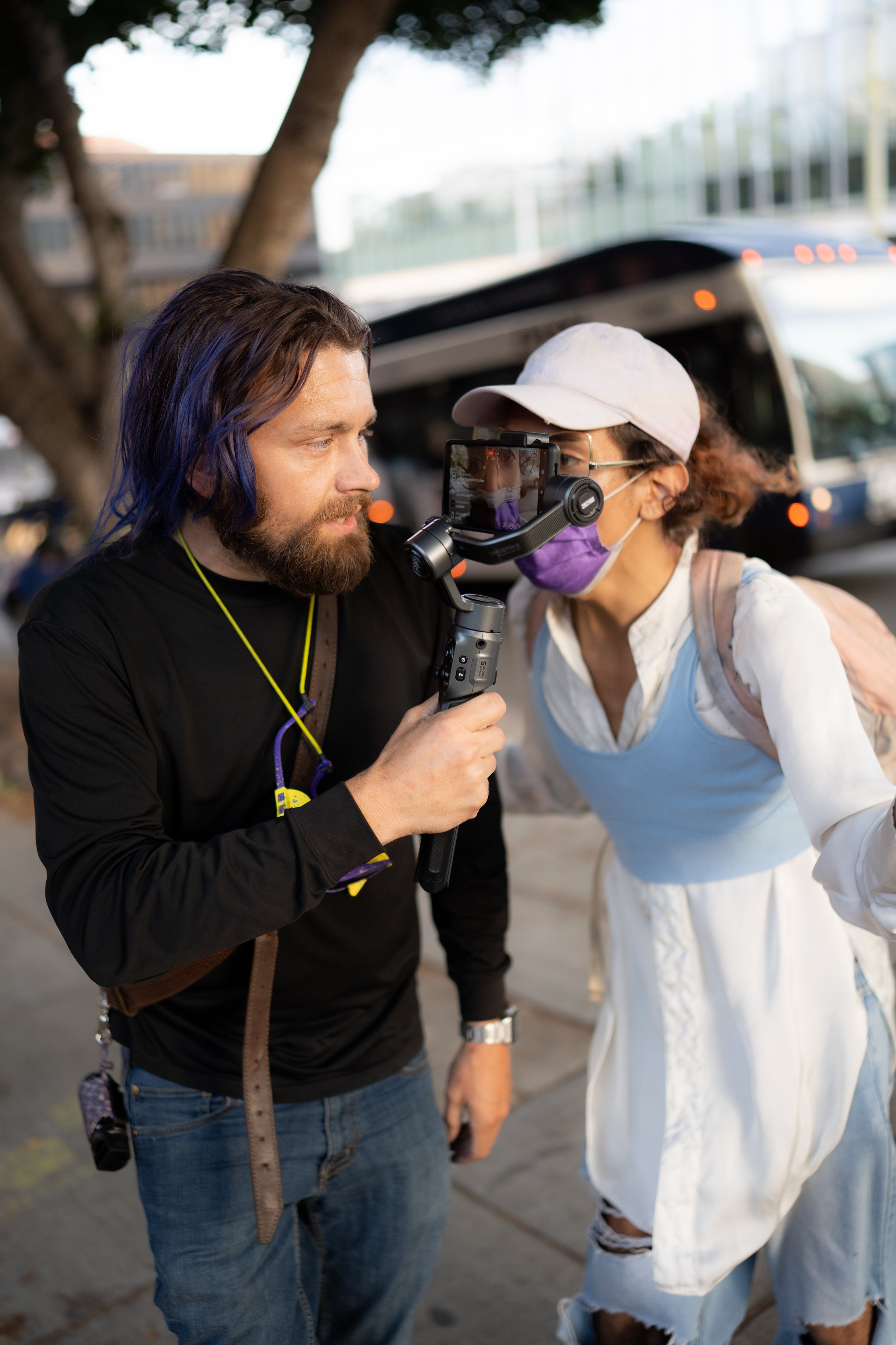 Protester blocks streamer's view - June 27, 2022