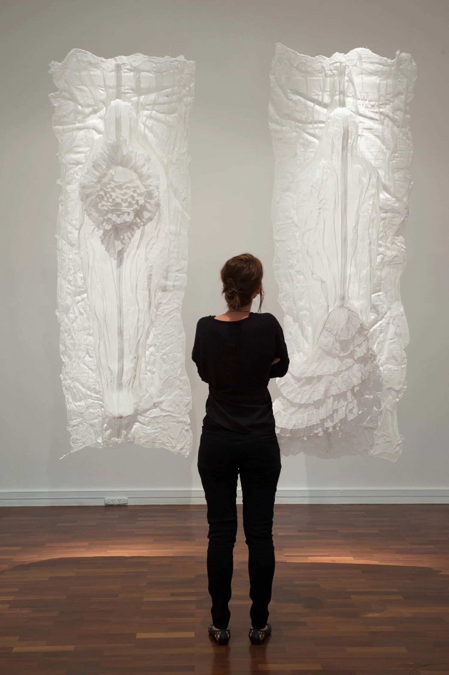 Tamara Baillie,  Ashes To Ashes , 2015, muslin, sugar, zippers, lace. Courtesy the artist. Photo: Lara Merrington.