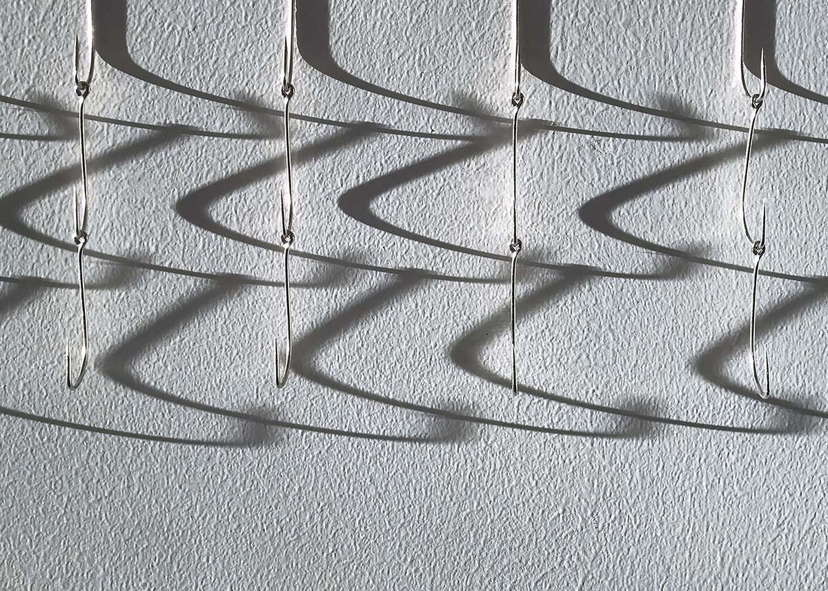 Sofiyah Ruqayah, Cascading Failures, (detail) 2020, gang fishing hooks, dimensions variable, image courtesy the artist (small file) - Sofiyah Ruqayah.jpg