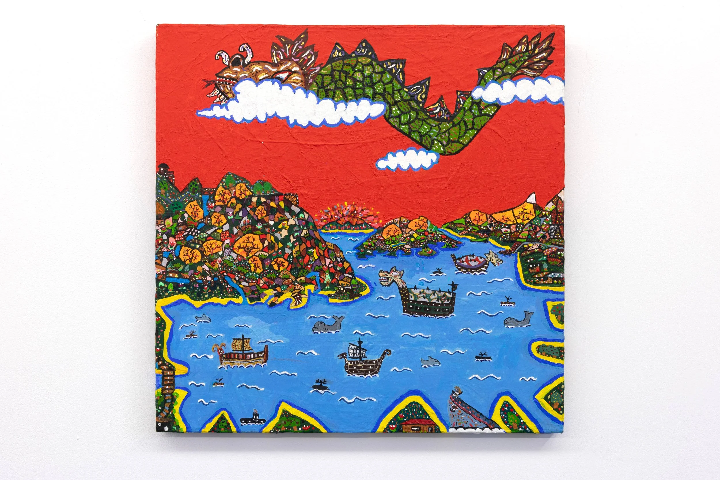 Jeremy Swales, Dreamland, Synthetic Polymer on canvas, 61 x 61cm, 2023