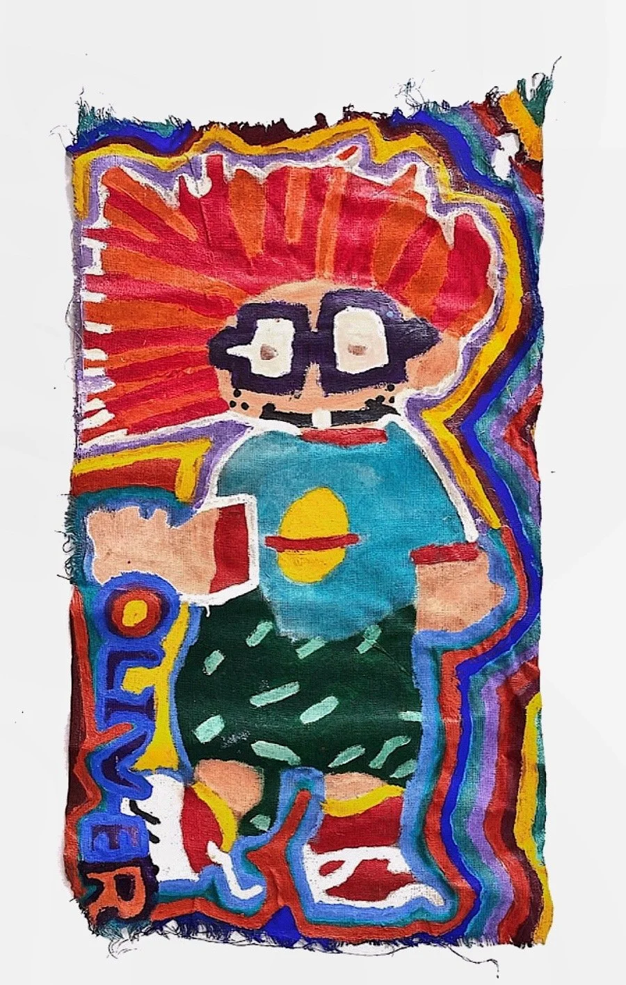 Oliver Fontany, Chuckie Finster, 2020, Synthetic Polymer on Hessian, 163 x 86cm