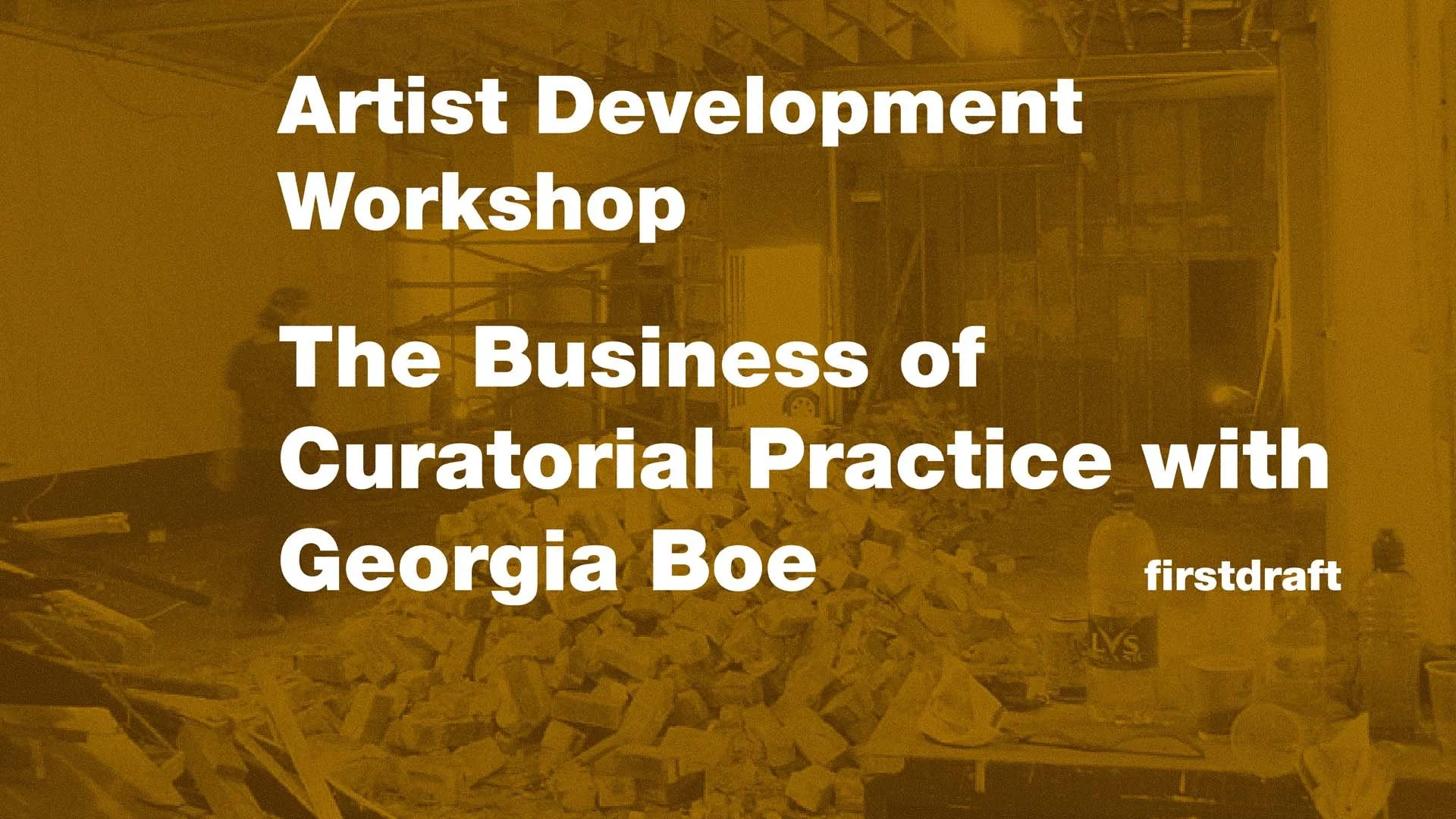Artist Development Workshop: The Business of Curatorial Practice with Georgia Boe