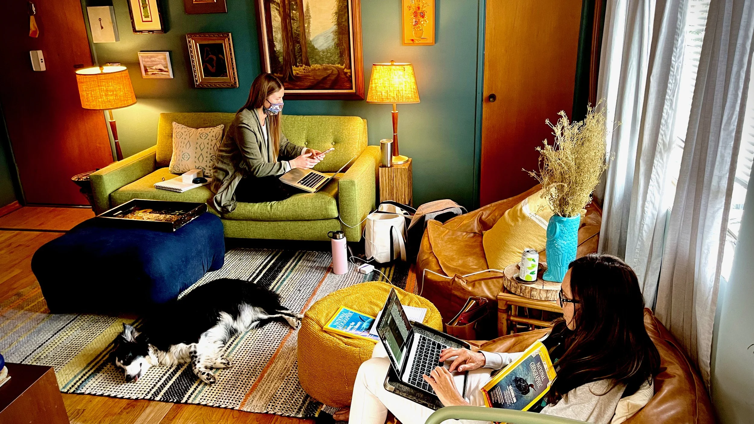 okom wrks co-founders, Britta Bielak and Naomi Clum researching during IMPEL+ workshop