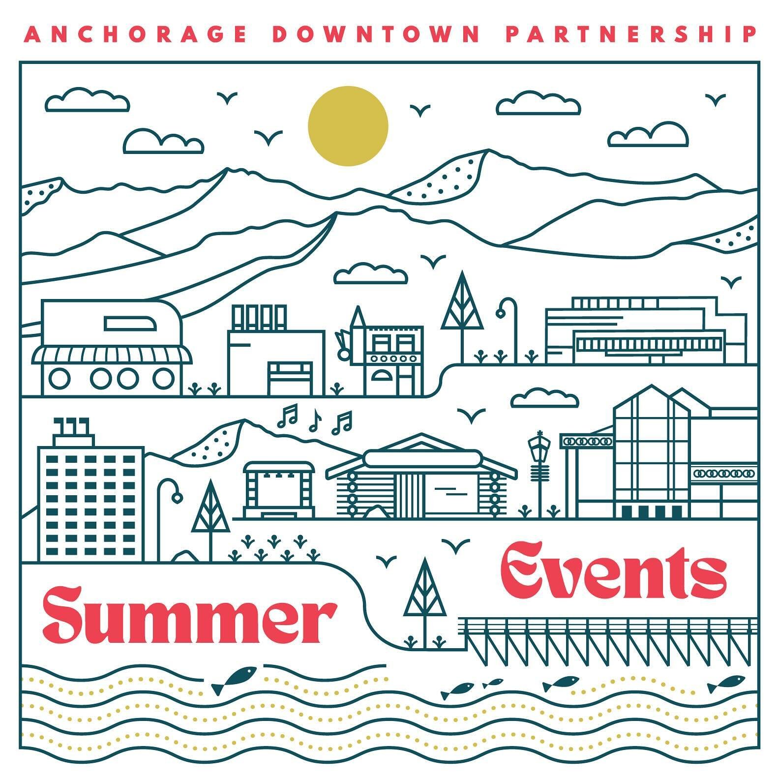 Summer events in @downtownanchorage 🌞 #poeticadesign #anchorage #anchoragelife #downtownanchorage #lineart