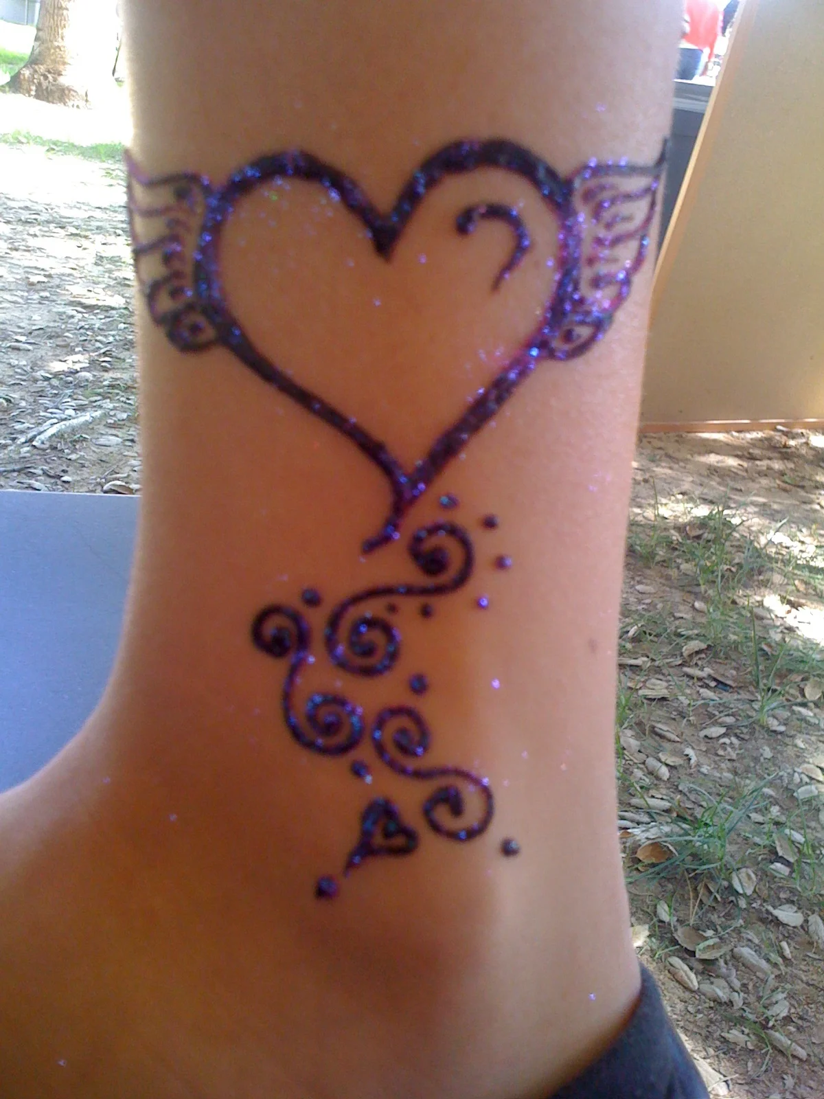Winged heart henna design, a favorite.