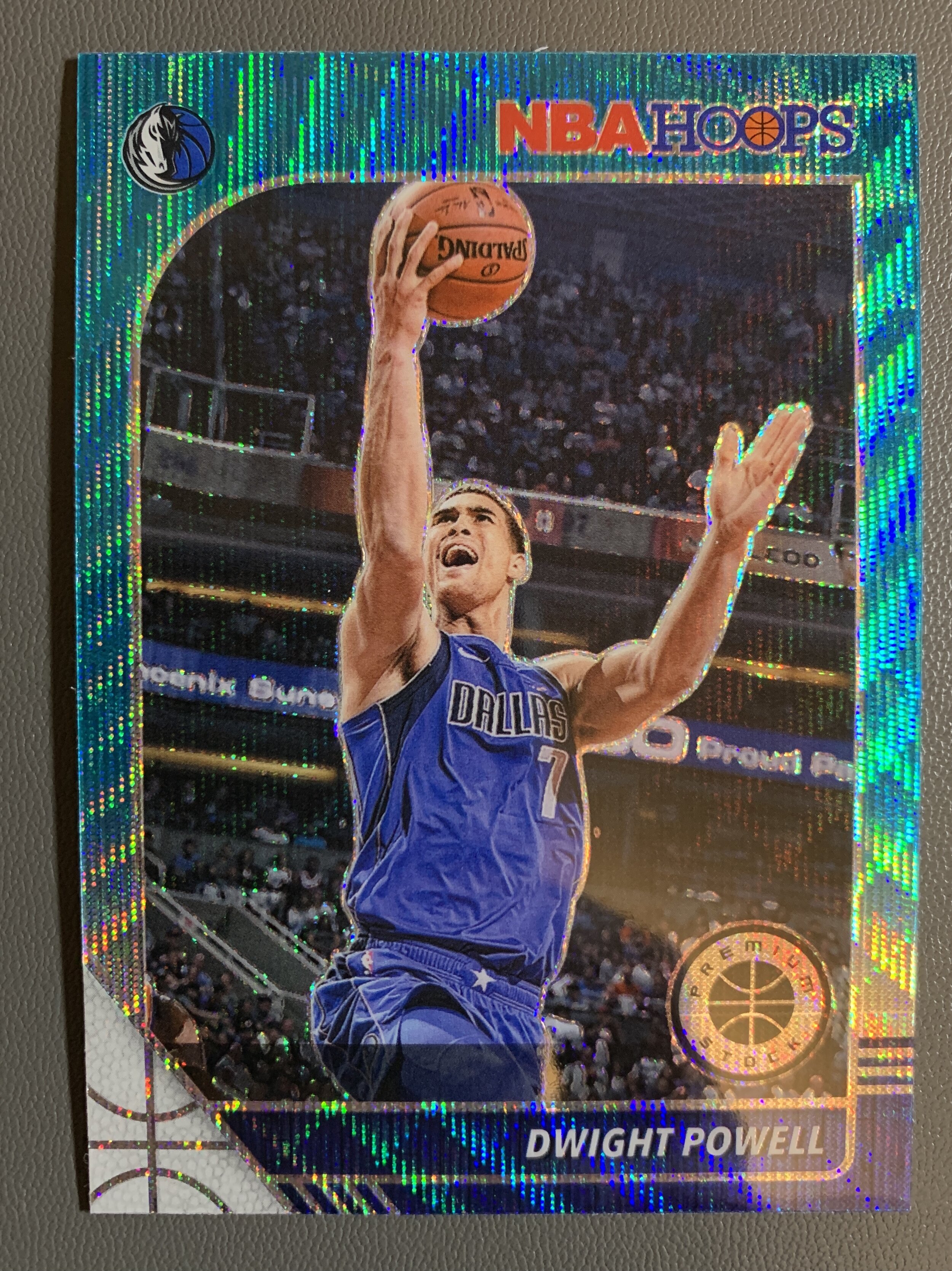 Luka lob partner, Dwight Powell, rounds out the examples of tough to pull Wave cards. This one is the Teal Wave version.