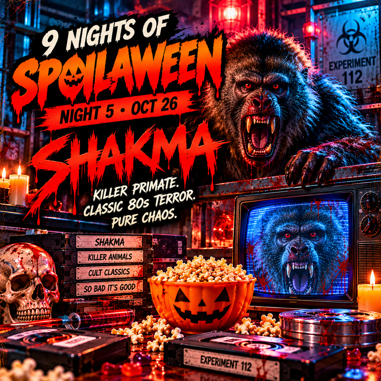 9 Nights of Spoilaween: Night 5 — Halloween Costumes, Horror Movies &amp; One Murderous Baboon 🐒