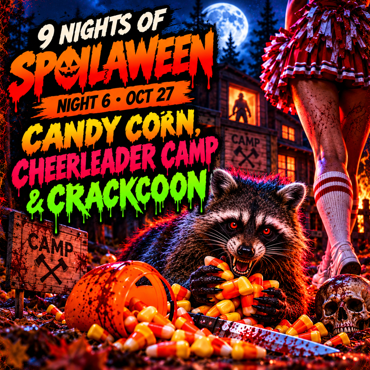 9 Nights of Spoilaween: Night 6 — Candy Corn, Cheerleader Camp &amp; CRACKCOON 🦝