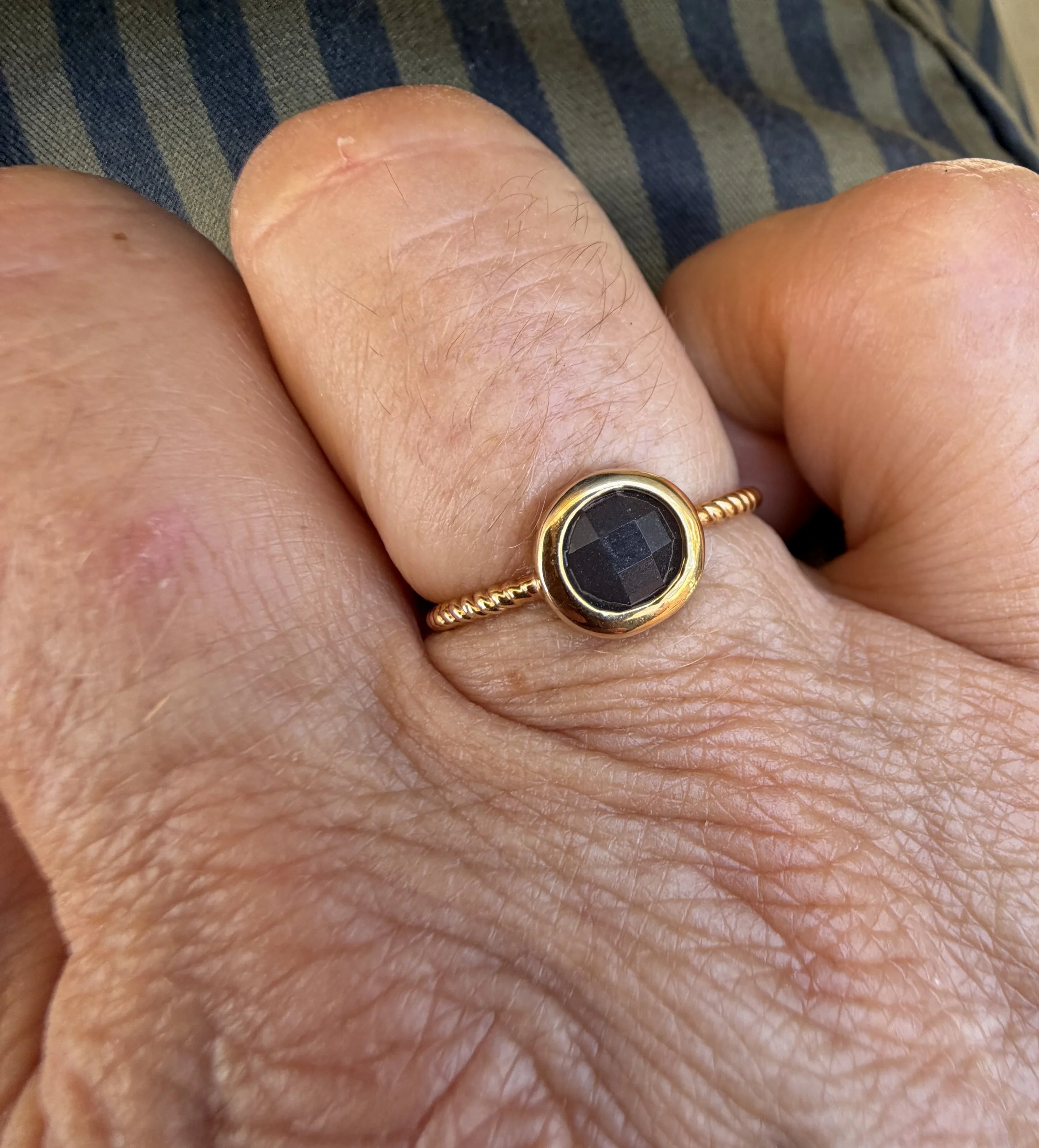 Bague Ronde Torsadée noire