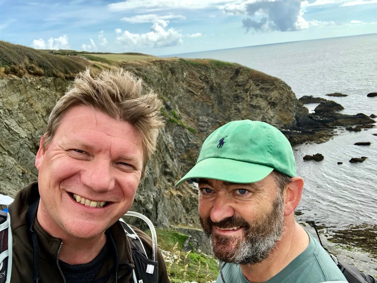 Ian (right) with friend Paul Bufton during the 24-hour Cornwall Mind Hike