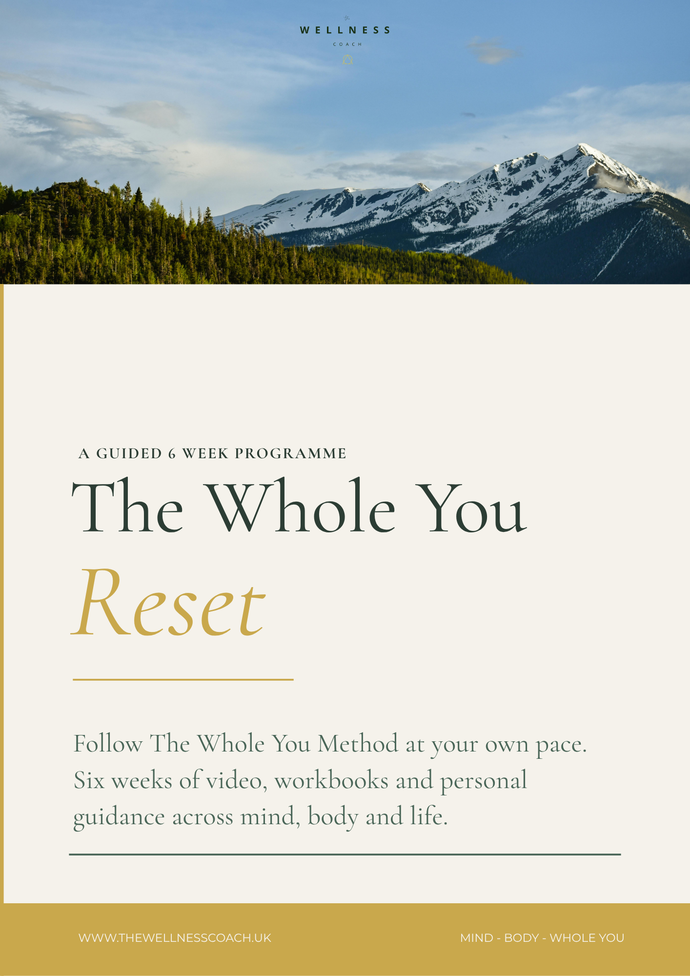 The Whole You Reset 6-week programme - Mind Body Life coaching programme
