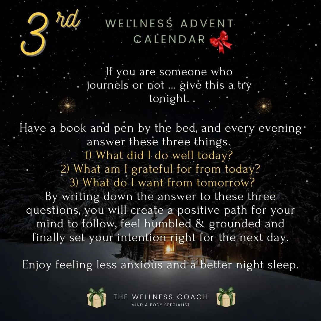 Hello and happy Advent Day 3! 🎄 I&rsquo;m sharing daily mind &amp; body guidance around health, trauma healing, anxiety therapy and simple ways to feel good! Enjoy.

#MentalWellbeing #AnxietySupport #TraumaHealing #MindBodyConnection
#HolisticHealth