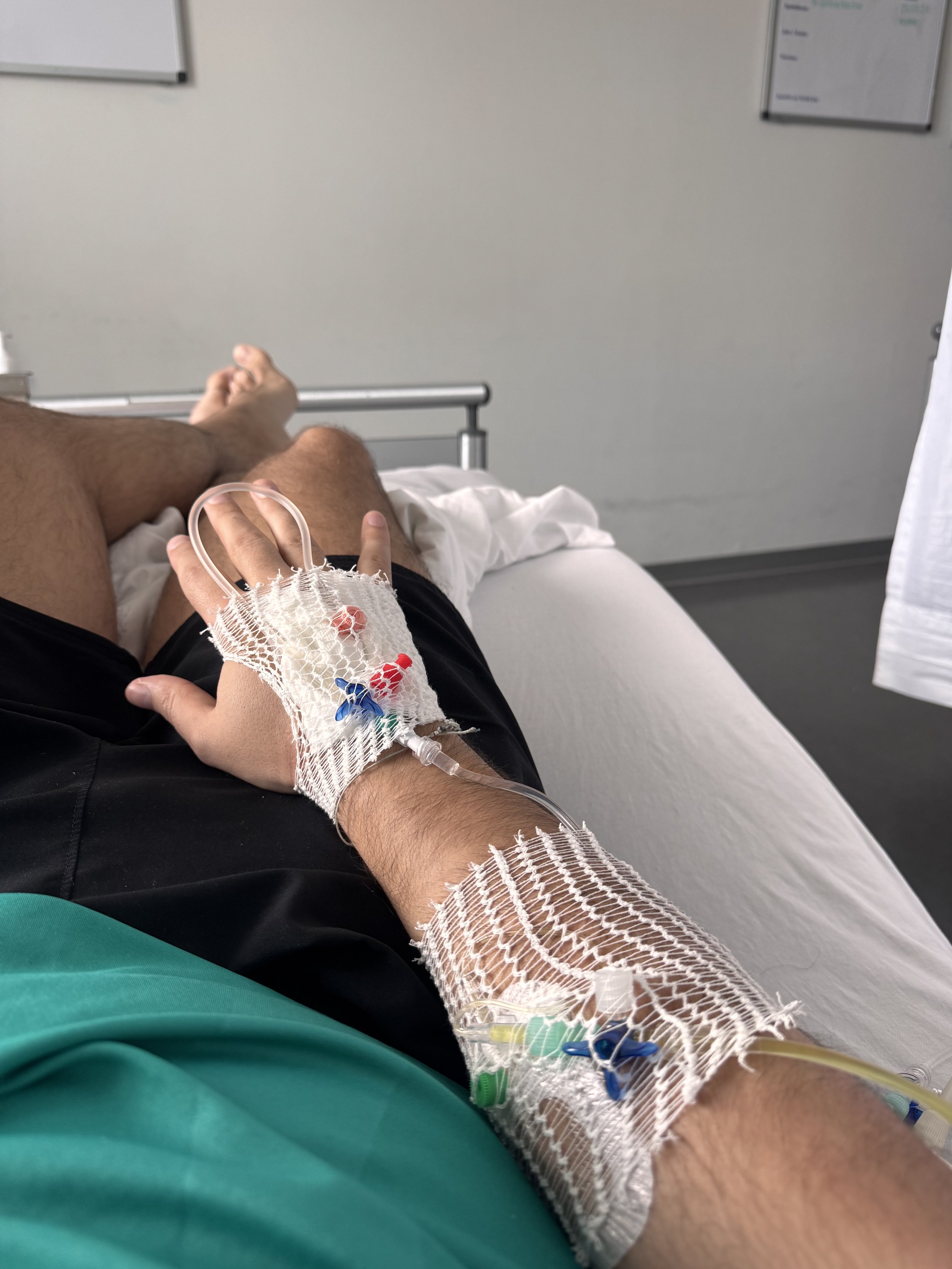 Caerey Ball during Crohn's disease treatment in hospital - The Wellness Coach founder story