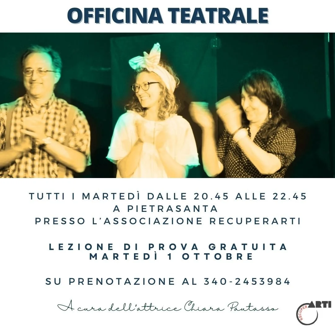 Comincia il corso Officina Teatrale - a cura dell’attrice Chiara Pautasso