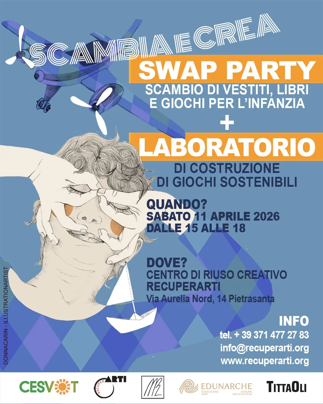 SCAMBIA E CREA: SWAP PARTY E LABORATORIO DI RIUSO CREATIVO BIMBI