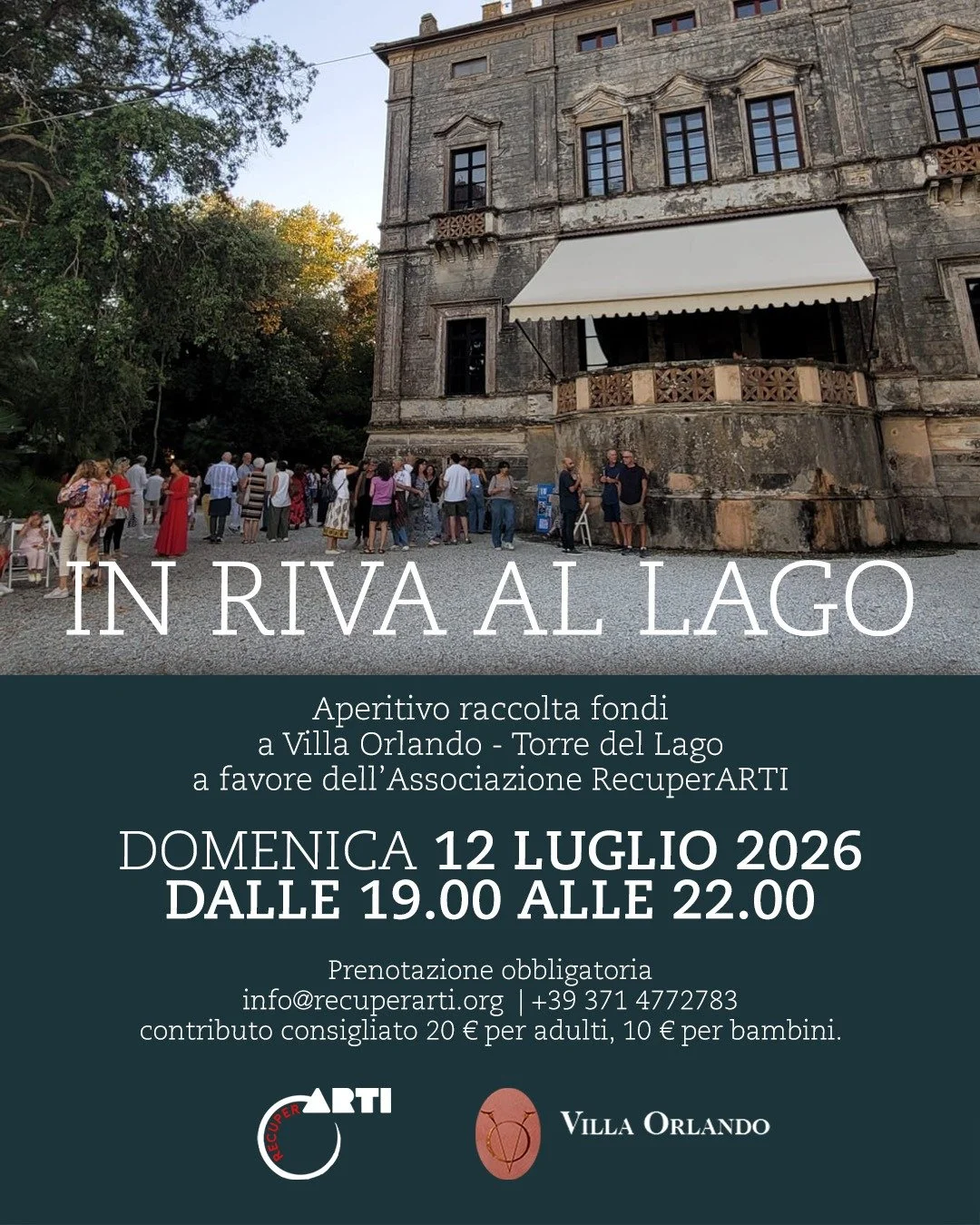 In Riva al Lago - aperitivo di raccolta fondi a Villa Orlando