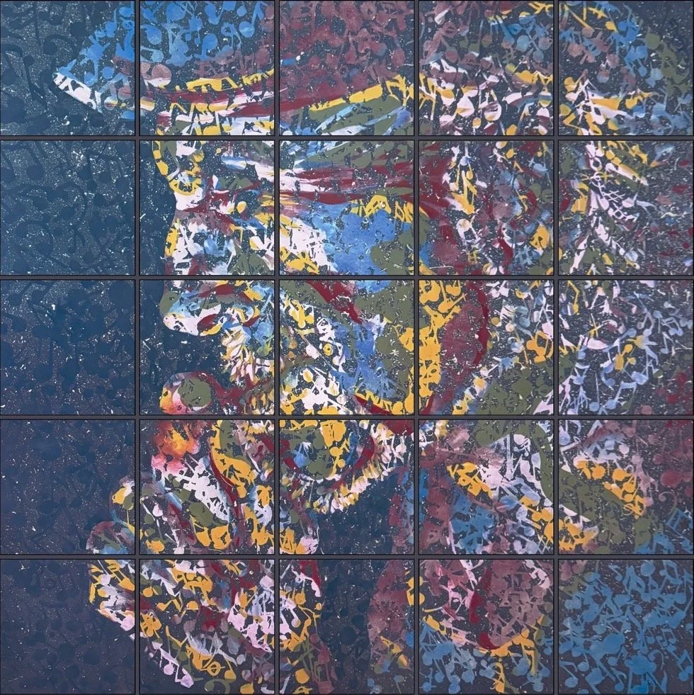 SINGULARITY (1565mm x 1565mm, 25 panels, house paint on wood)