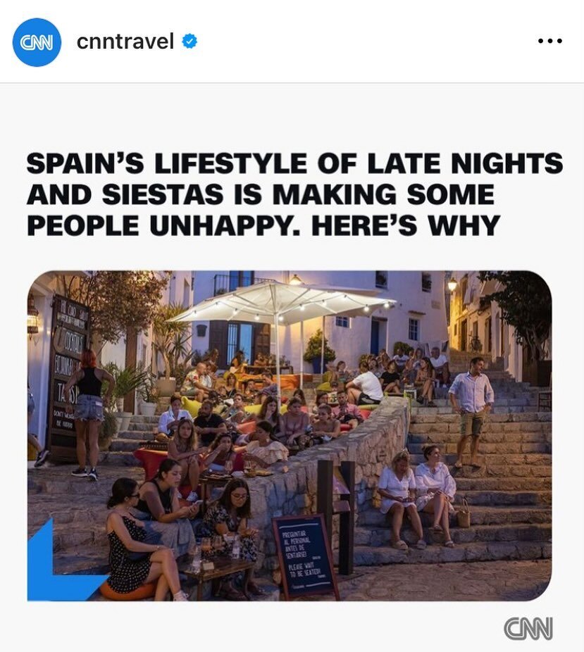 Gloriously long summer days.  Tapas, wine and dancing into the early morning hours.  So far, so Spanish.  But the country&rsquo;s long working day and late-night culture comes at a cost. 

Here&rsquo;s what I learned researching this story for @CNNTr
