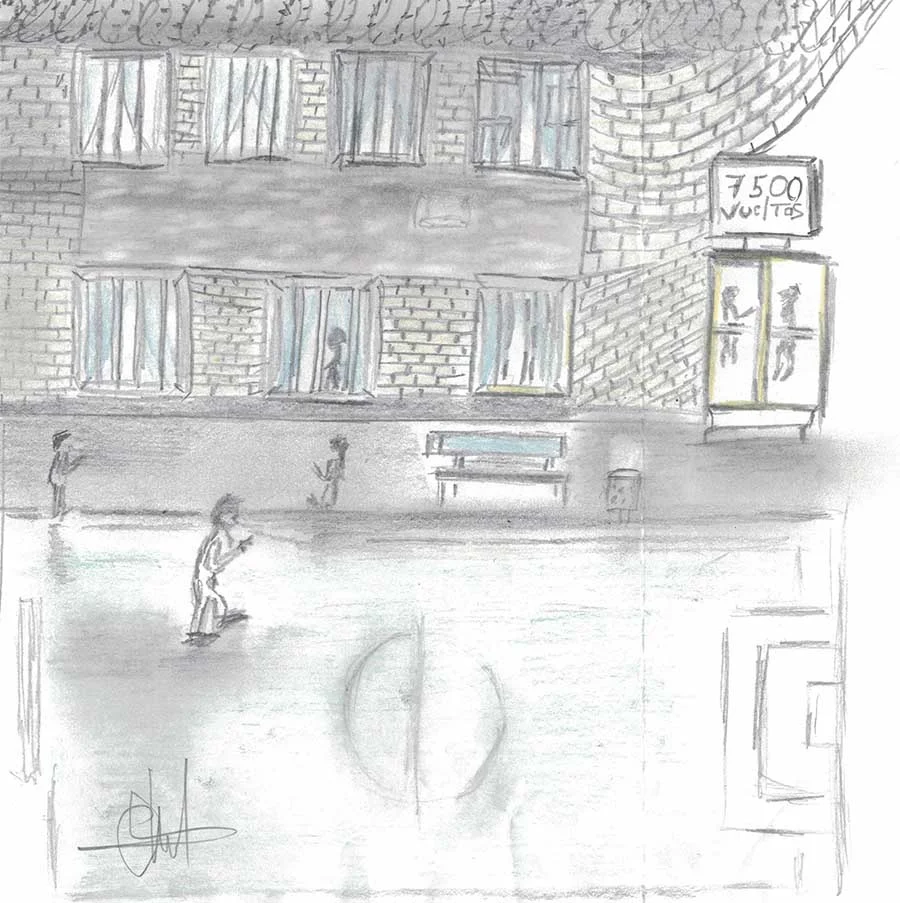 Dibujo realizado por el recluso Antonio Cava Cava
