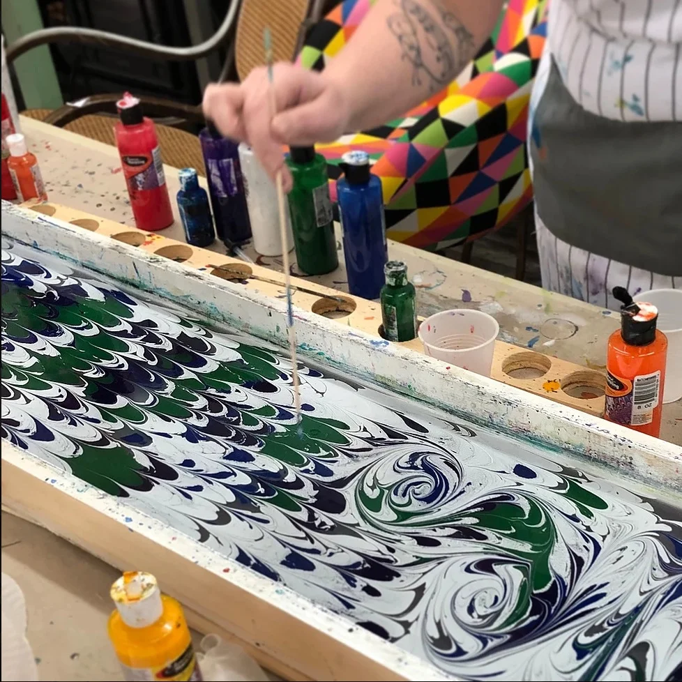 Hot Pigeon Studios Marbled Silk Scarfs , Medway, MA