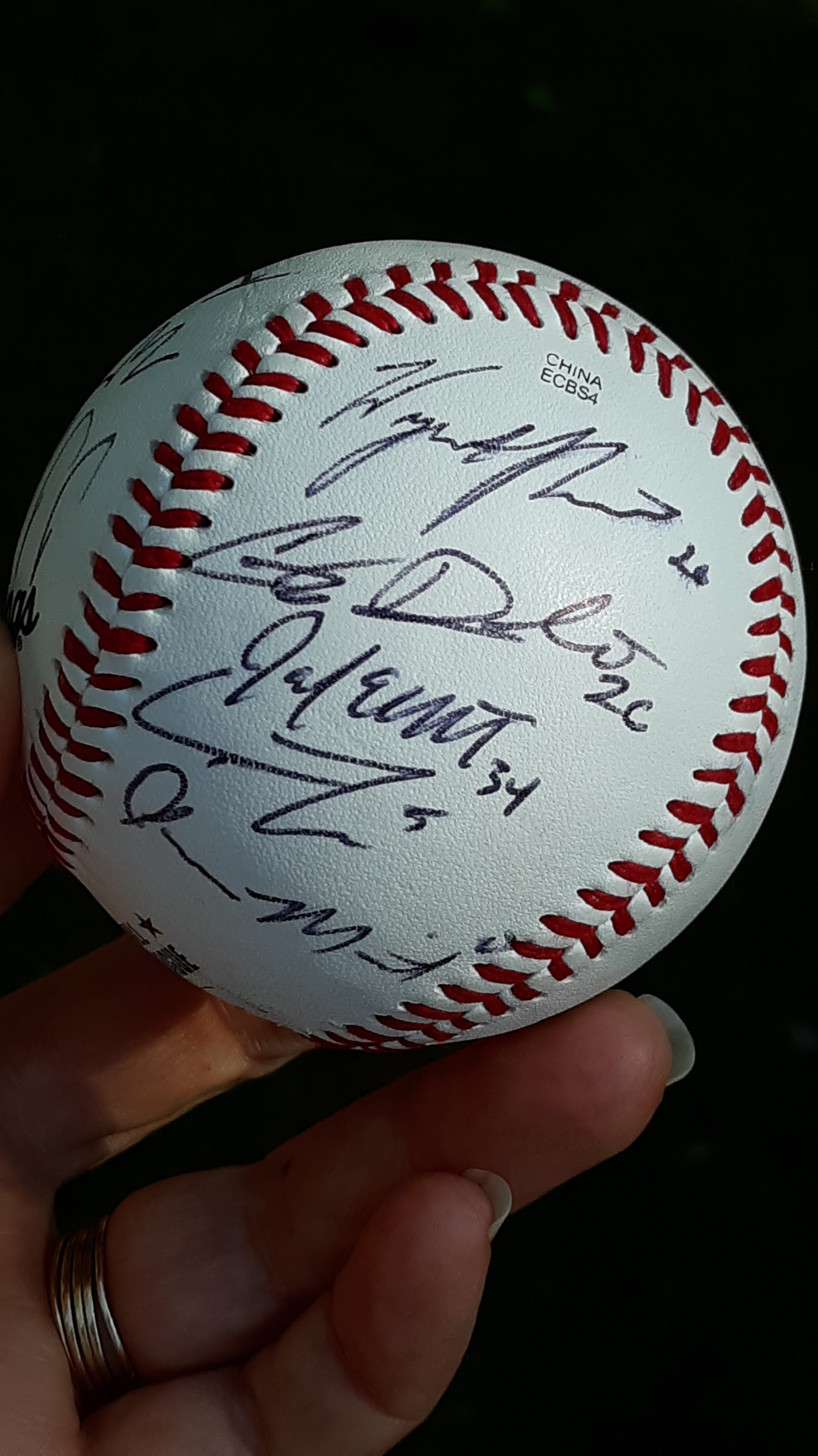 At the final game of the season, I’m rewarded for being a faithful Winston-Salem Dash fan with a ball signed by the players.