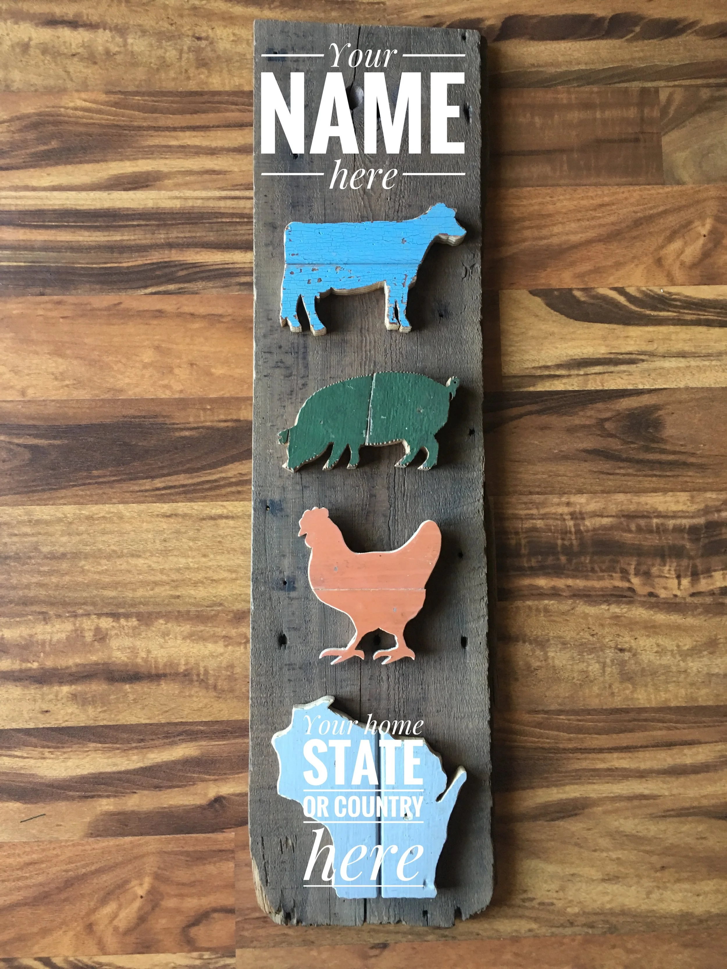 Flags Over Wisconsin Barn Wood Art & Gifts