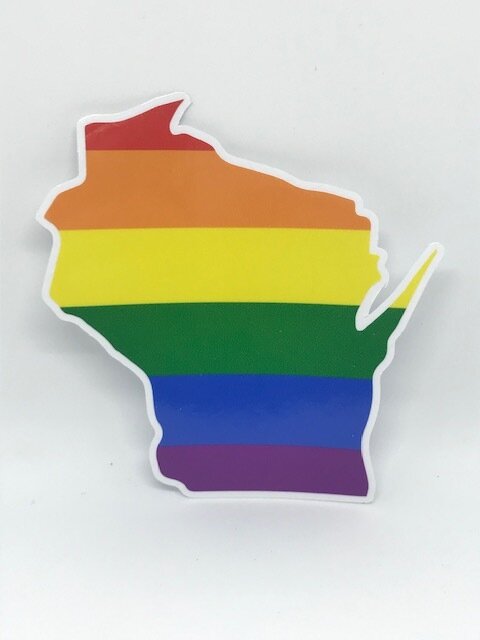 Forward Wisconsin Pride LGBTQ Flag Sticker 3.5 inch