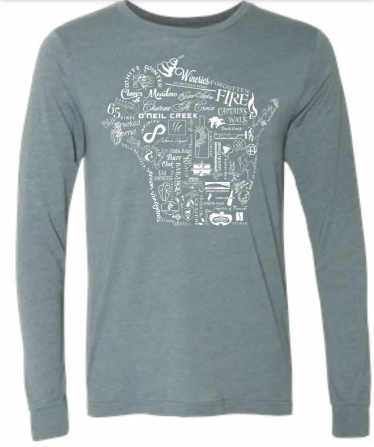 WOW (Wineries of Wisconsin) long sleeve relaxed jersey t-shirt