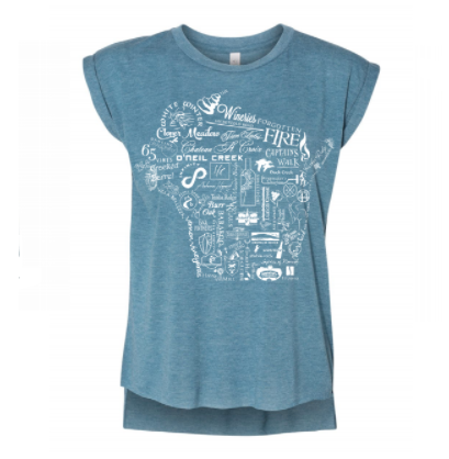 WOW (Wineries of Wisconsin) Women's Muscle T with rolled cuff (also unisex T)
