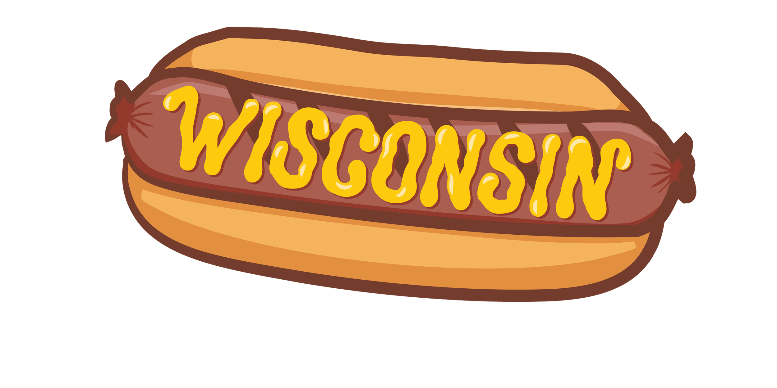 Wisconsin Mustard Brat Vinyl Sticker