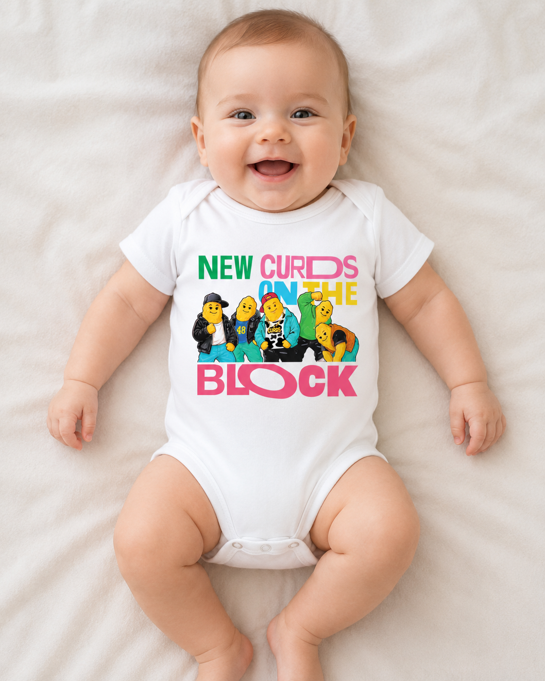 NKOTB New Curds On The Black baby onesie