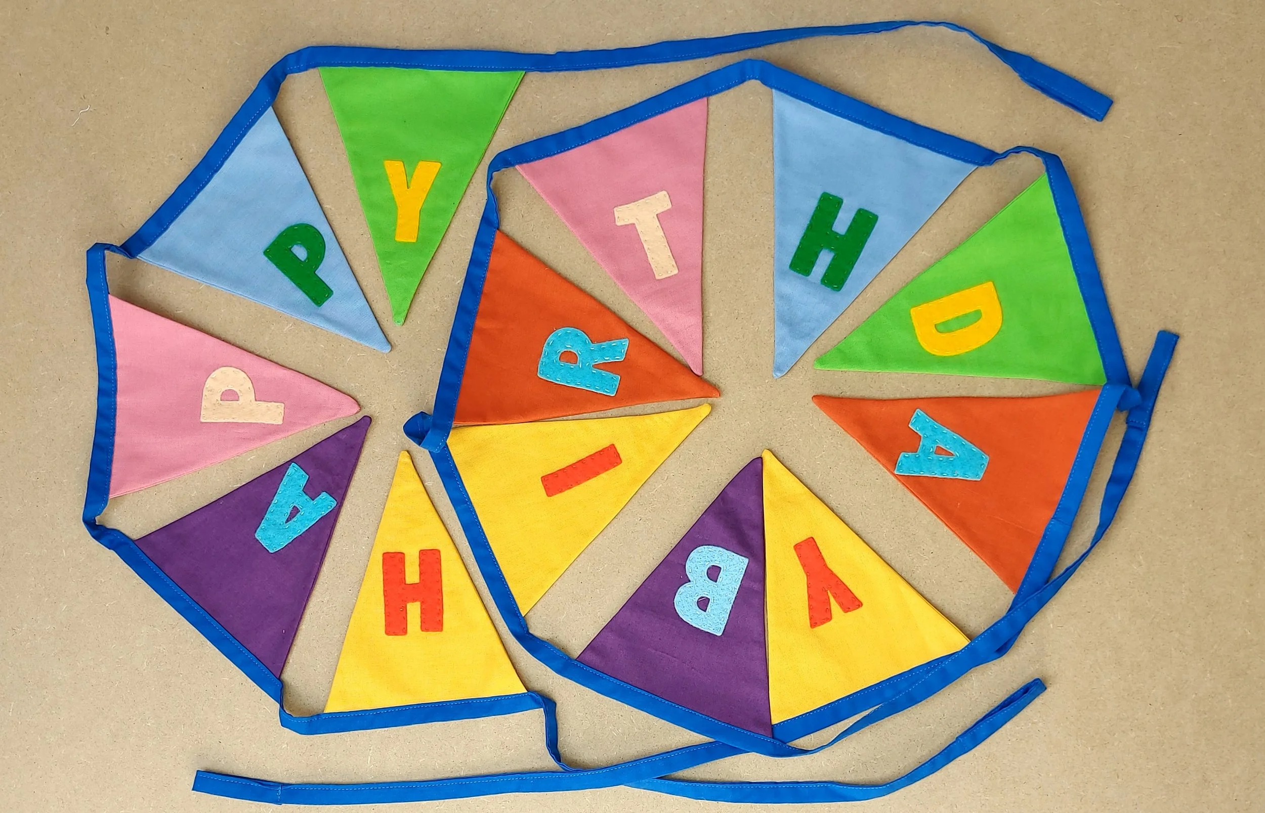Handmade Happy Birthday Bunting by Ribbon Designs