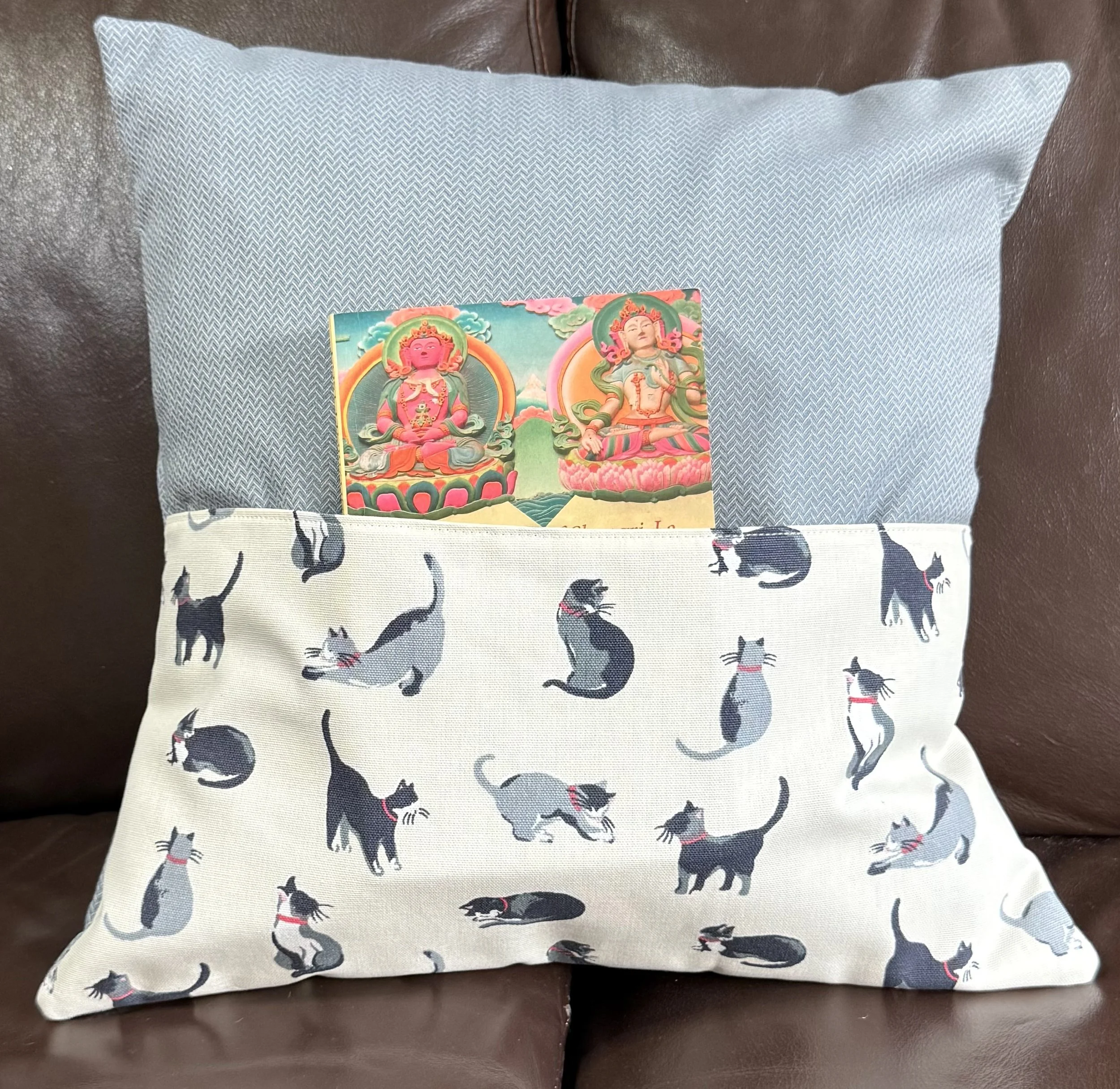 Grey Cats Reading Book Cushion