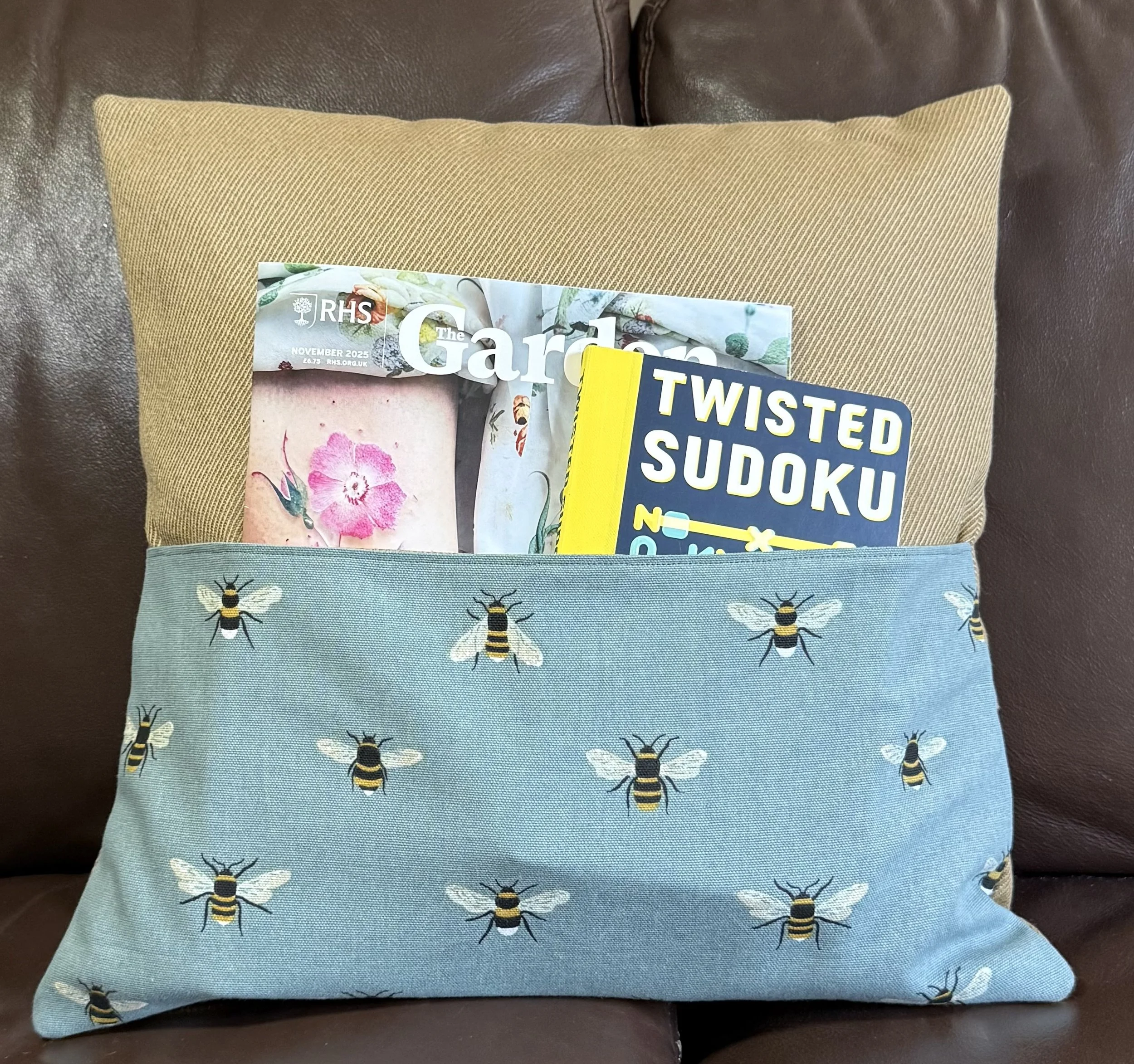 Sophie Allport Bees Teal Reading Book Cushion
