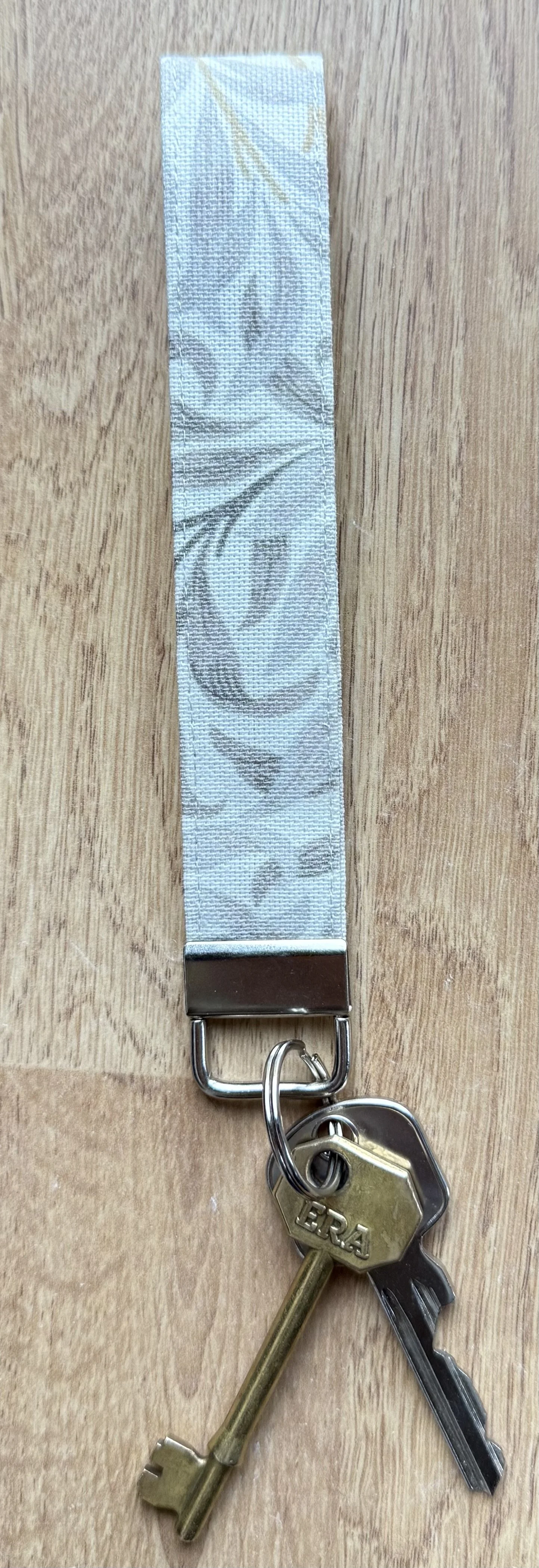 William Morris Willowbough Natural Key Fob Handmade by Ribbon Designs.jpeg