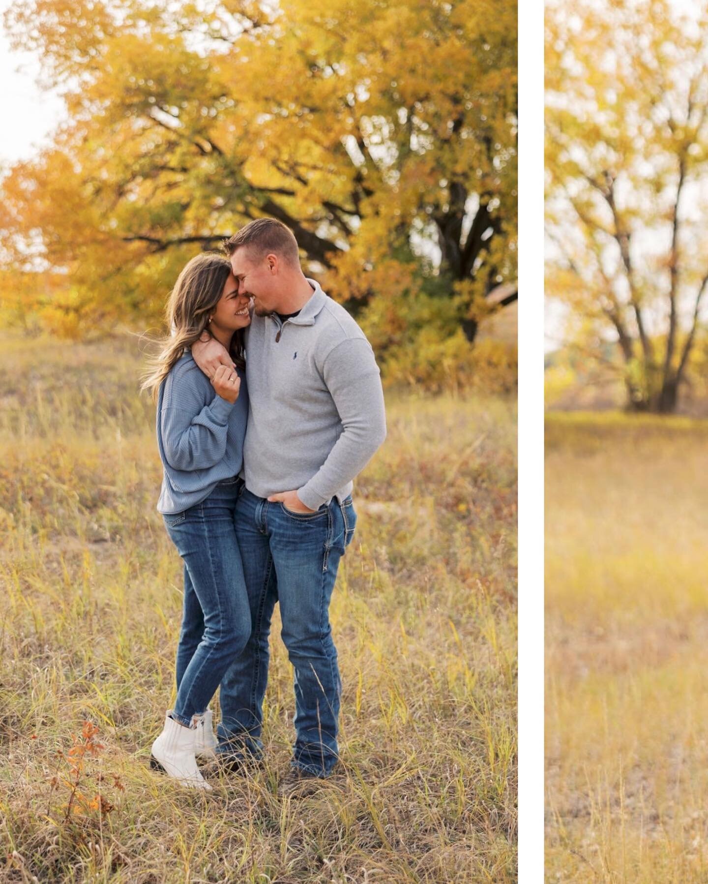 I&rsquo;ve been dying to share these and we timed northern Nebraska fall colors JUST right. Aurora + Cooper Engaged!! 🍁🍂🌾