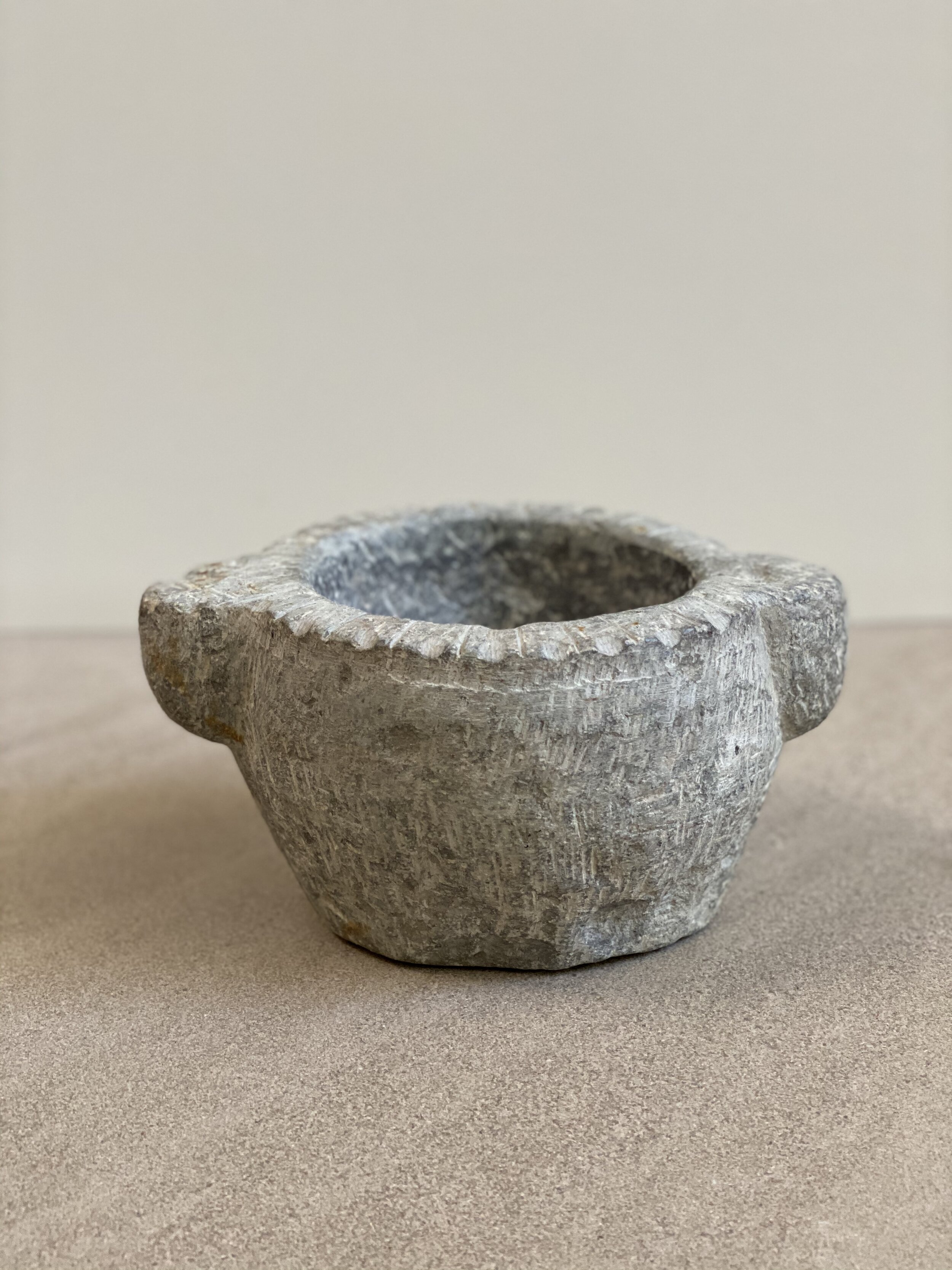Stone Mortar, Sweden Late 18th Century 9 1/2 inches wide x 5 inches high RESERVED