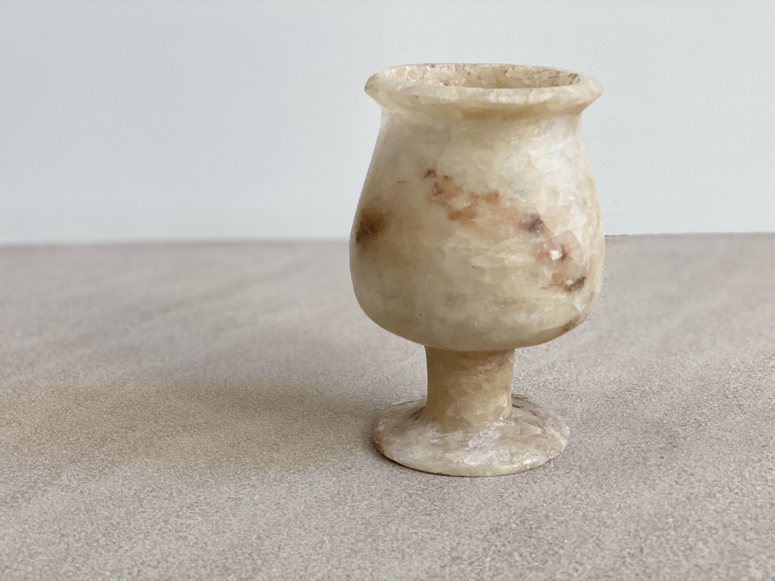 Ancient Egyptian Alabaster Chalice from a private collection Late Period, Circa 600 - 400 B.C. 6 inches tall RESERVED