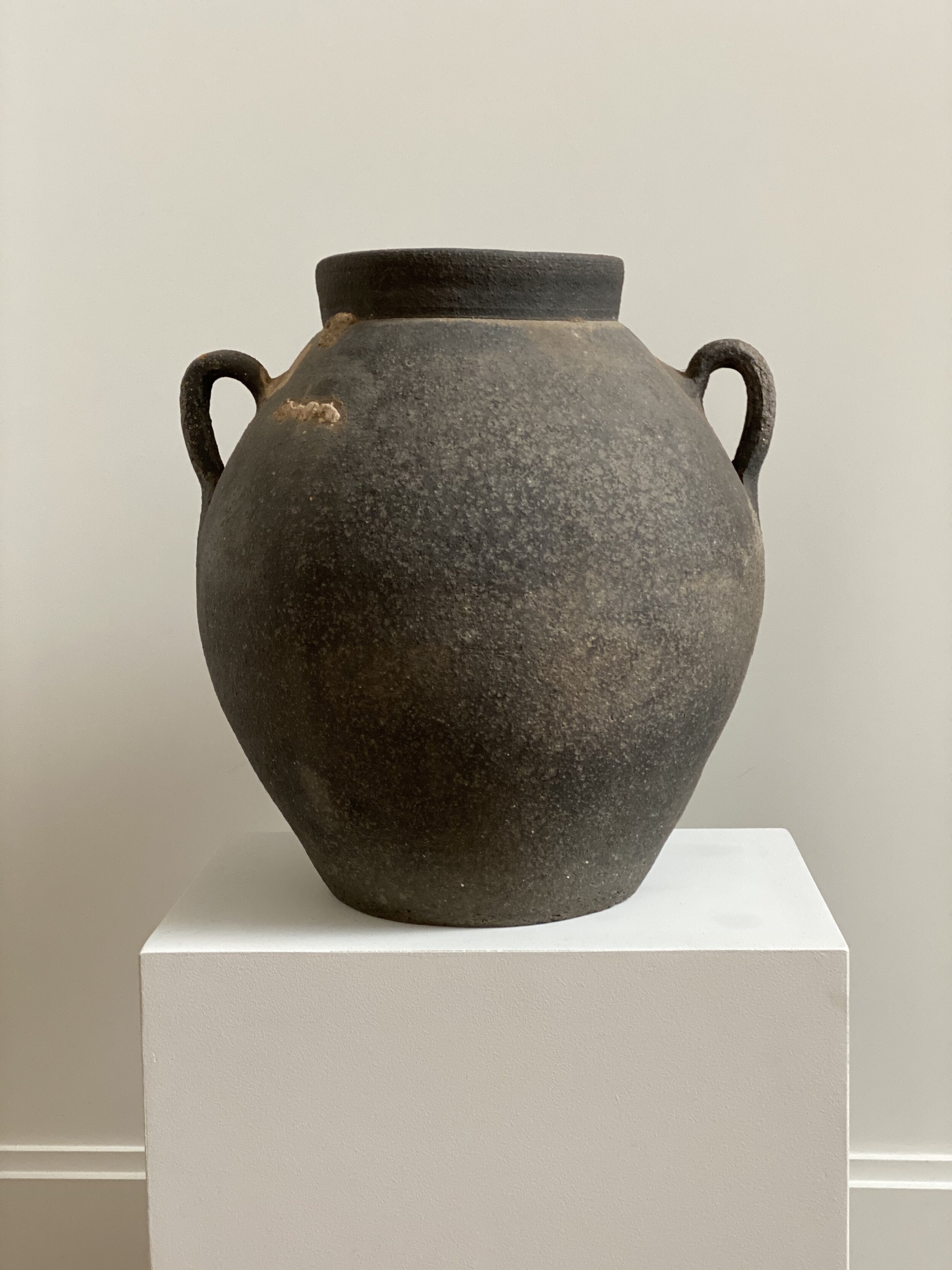 18th Century Ceramic Pot, Spain 17 inches tall x 15 inches wide