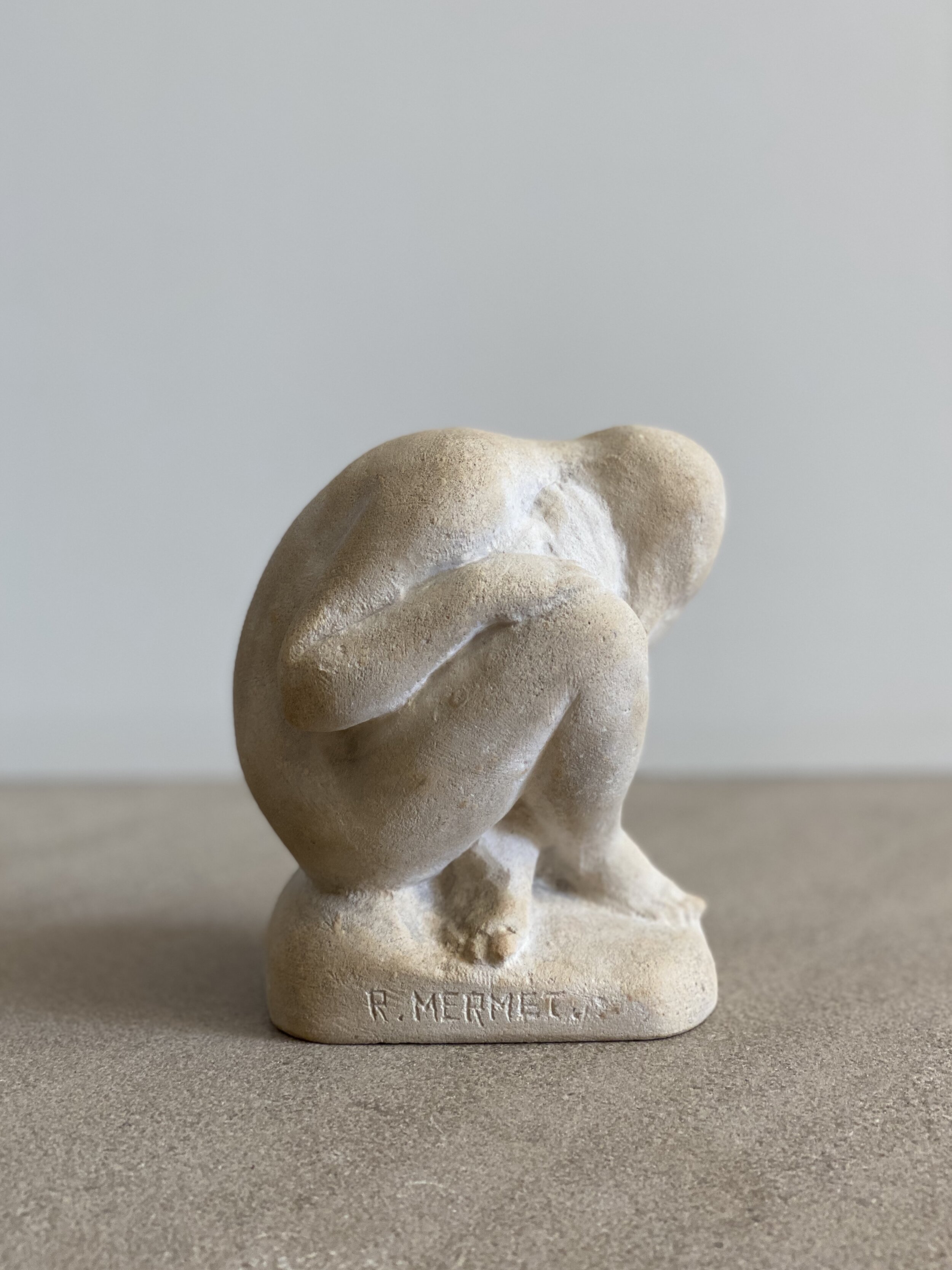 Small Signed Sandstone Sculpture, France 1950s 5 1/2 x 4 inches RESERVED