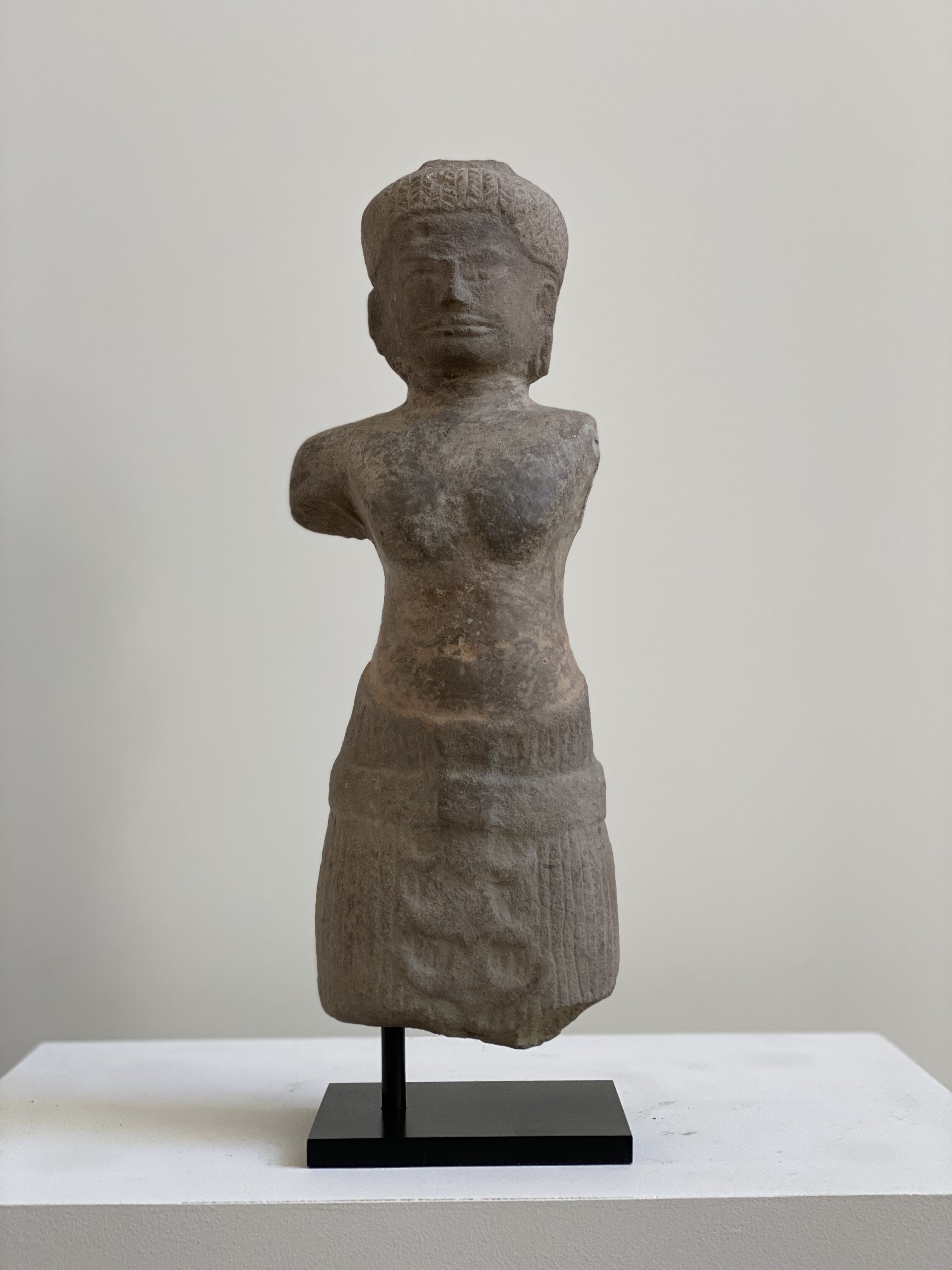 10-13th Century Khmer Torso on custom stand 15 1/4 inches tall RESERVED