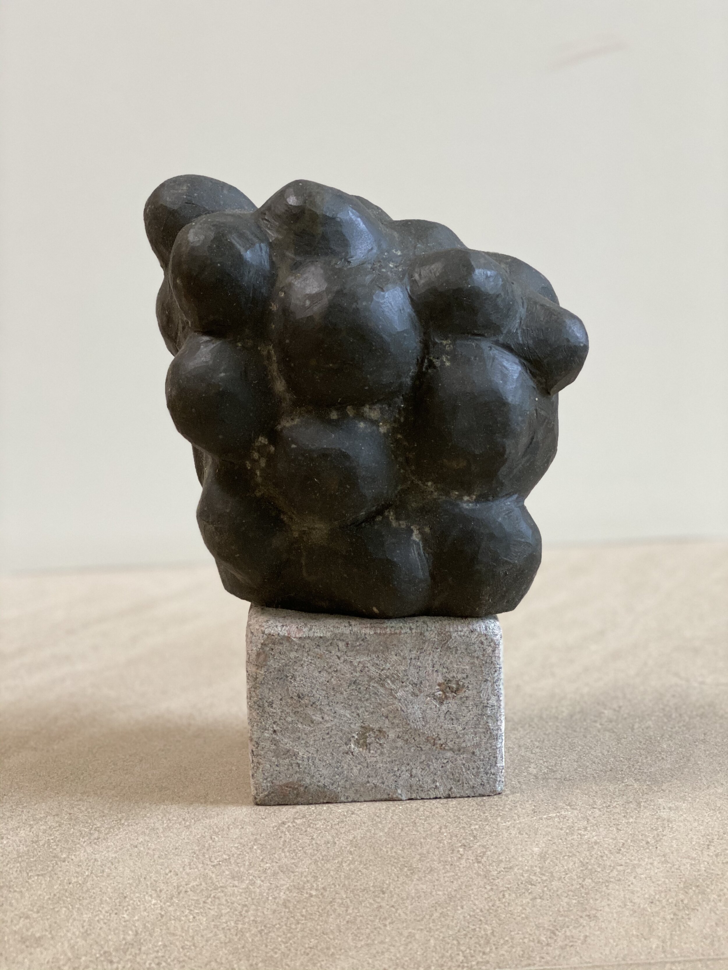 Contemporary Danish Sculpture in Granite 11 1/2 x 7 1/2 x 5 inches with stand