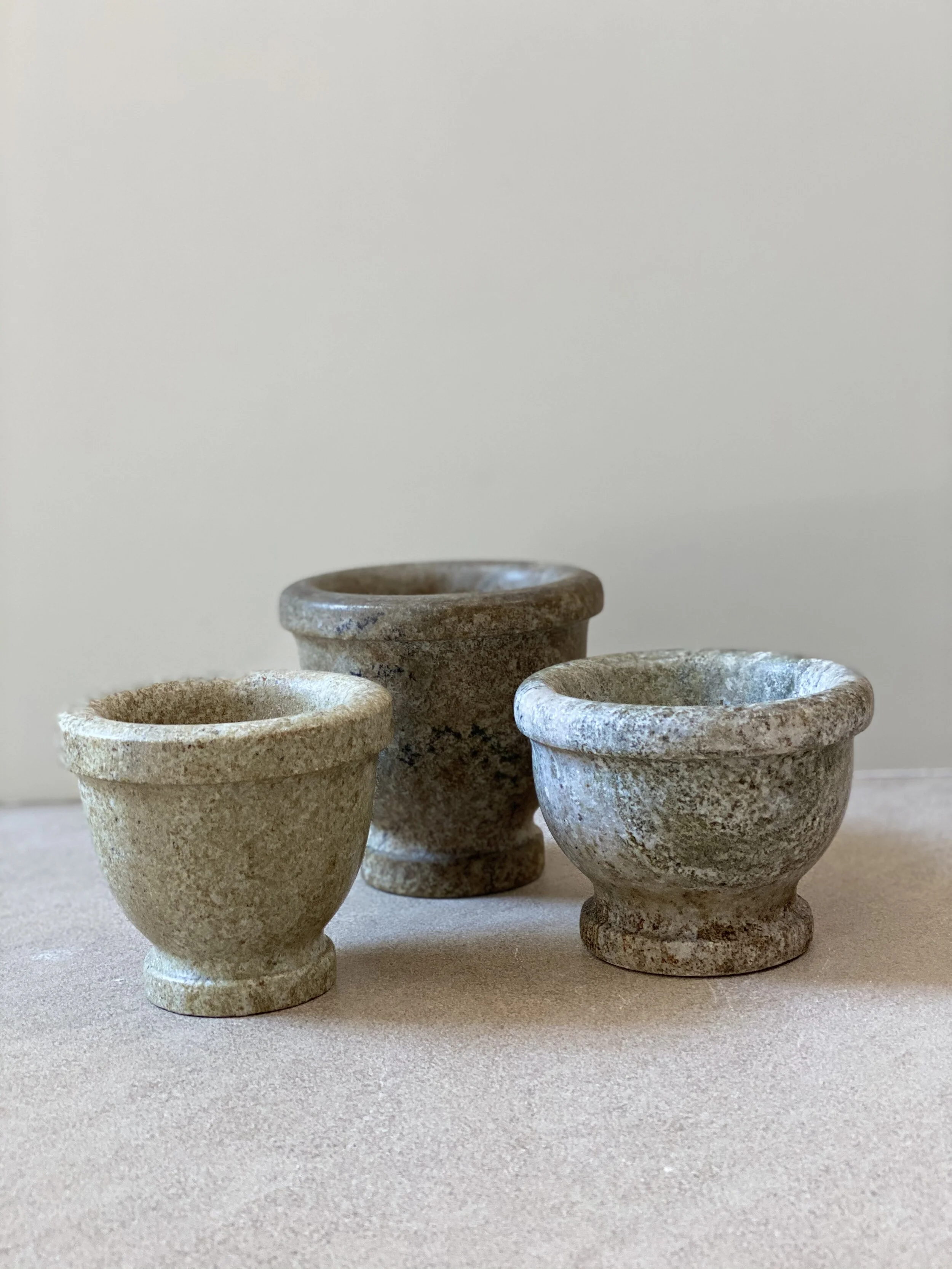 Three Marble Mortars, Sweden 19th Century