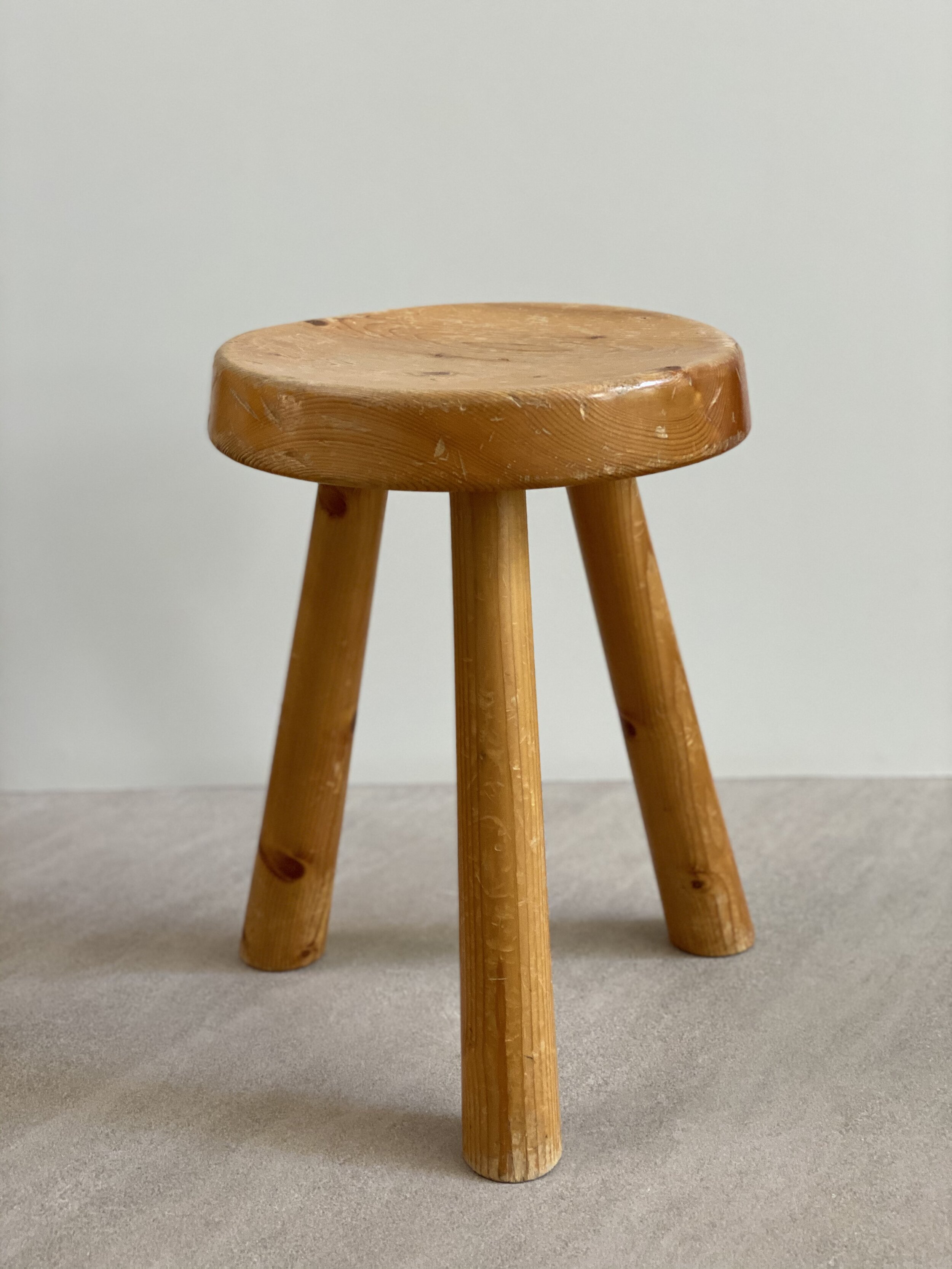Charlotte Perriand Stool in Pine from Les Arcs, France c. 1960