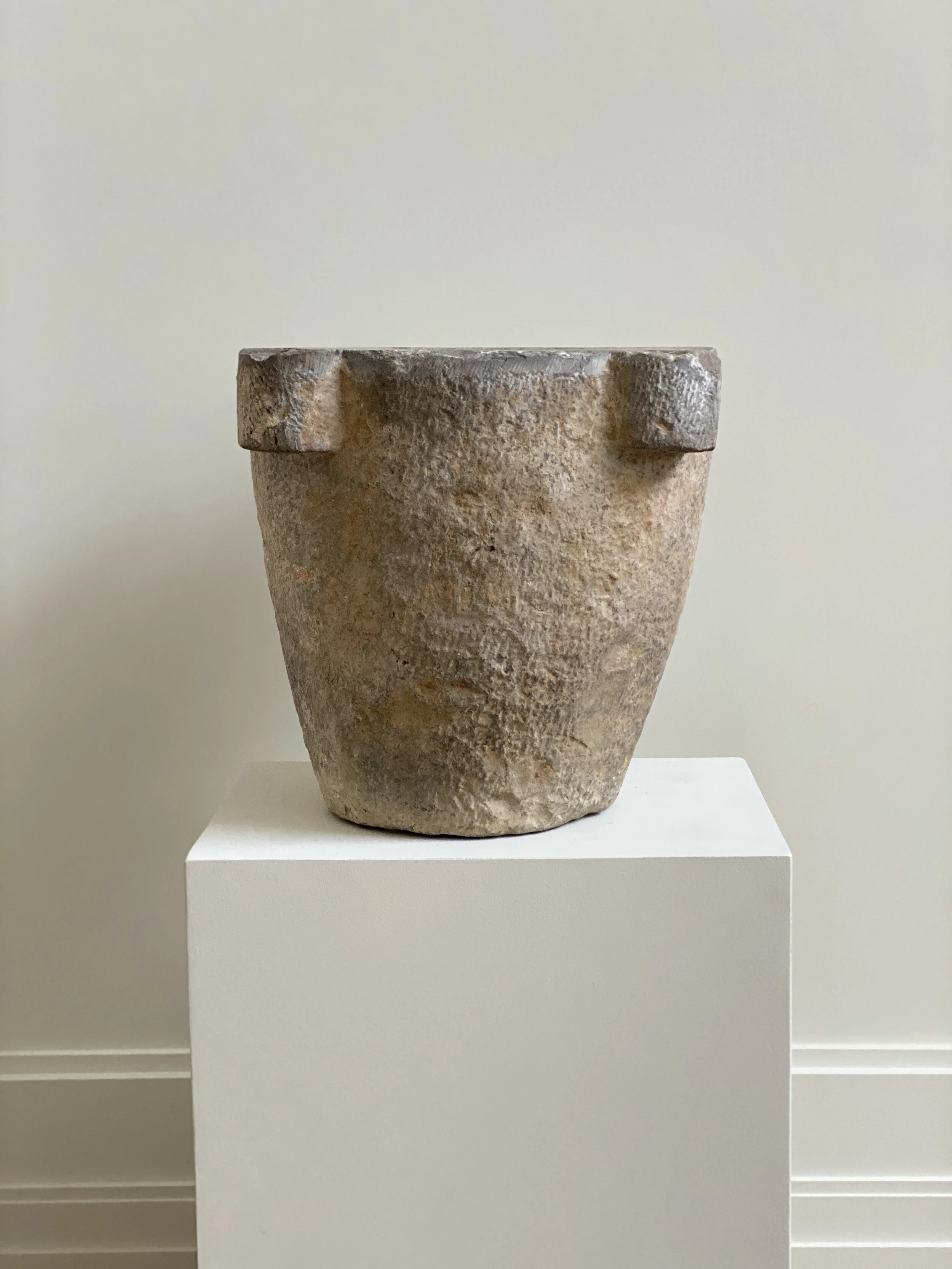 Massive Spanish Mortar, 17th Century 14 H x 17 W (at top) 9 inches at base
