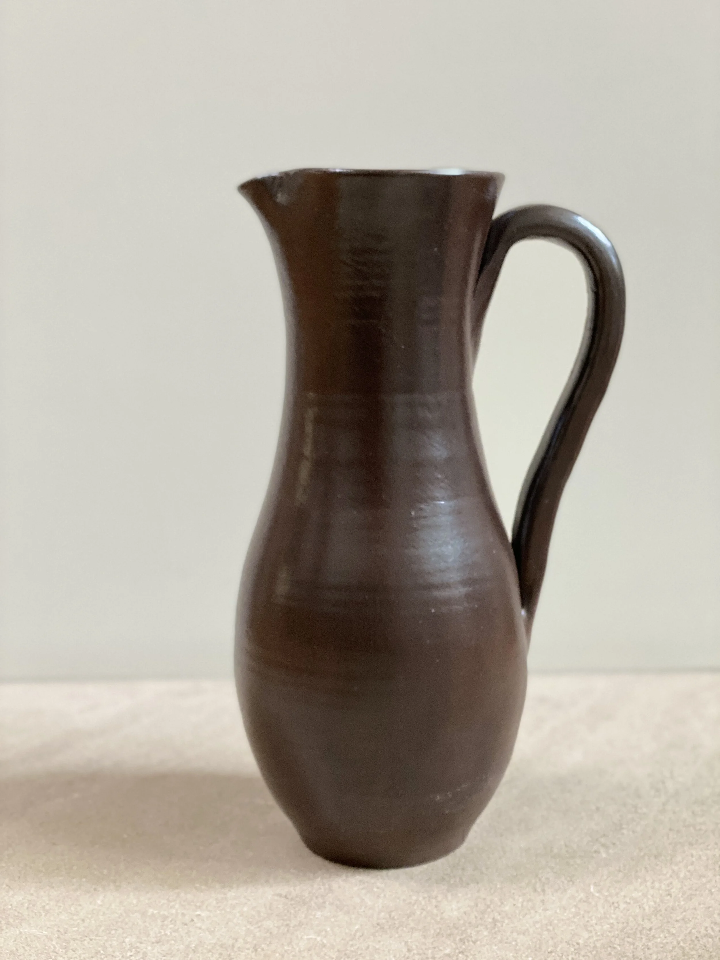French Midcentury Ceramic Pitcher 12 1/2 inches