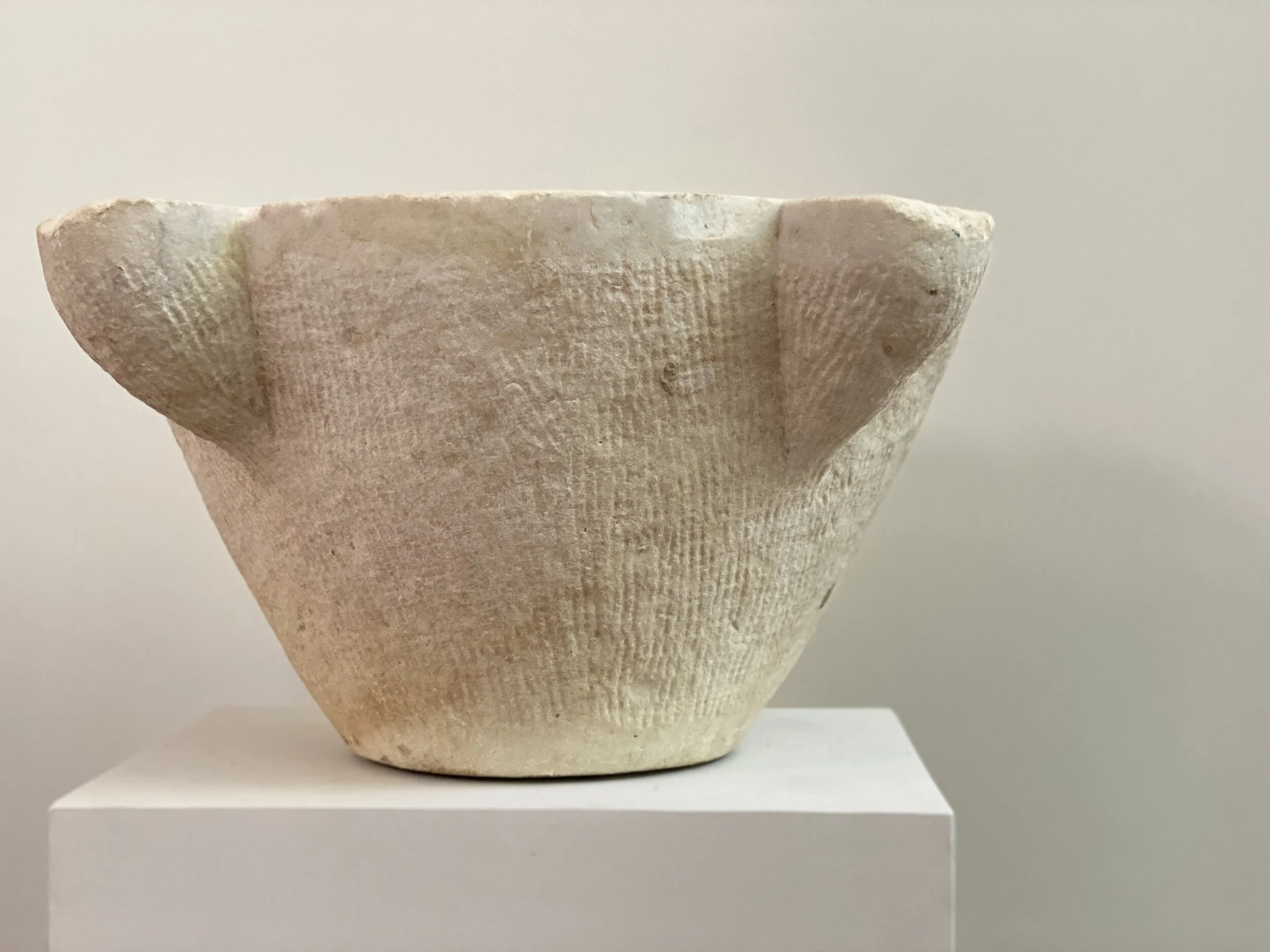 Massive French Marble Mortar, 19th Century 23 1/2 x 10 1/2 inches