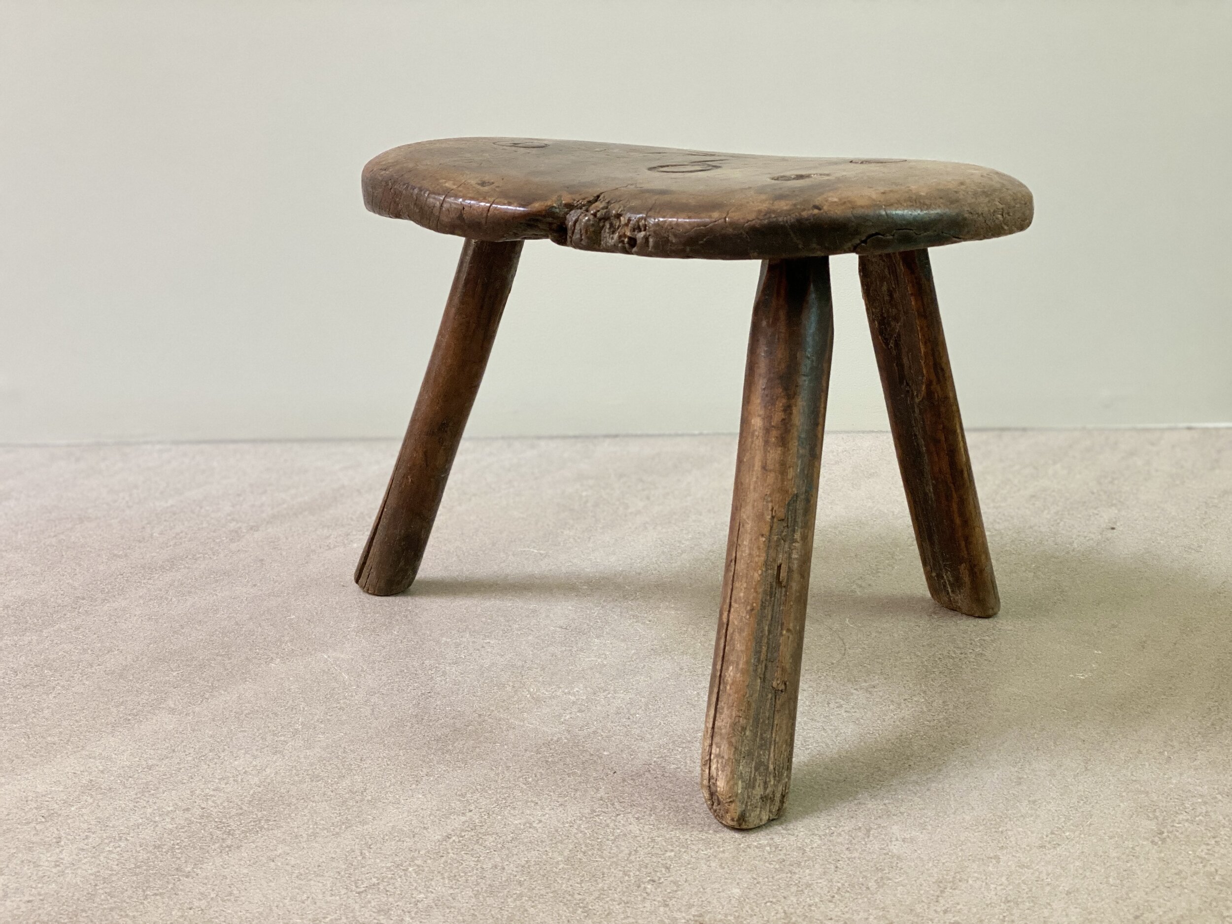 Small Welsh Tripod Stool, early 19th Century 12 x 9 x 9 inches