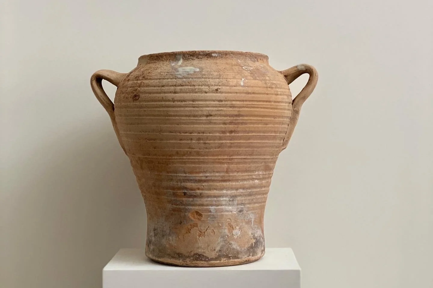 Large Spanish Folk Art Pot, 19th Century 19 x 20 inches
